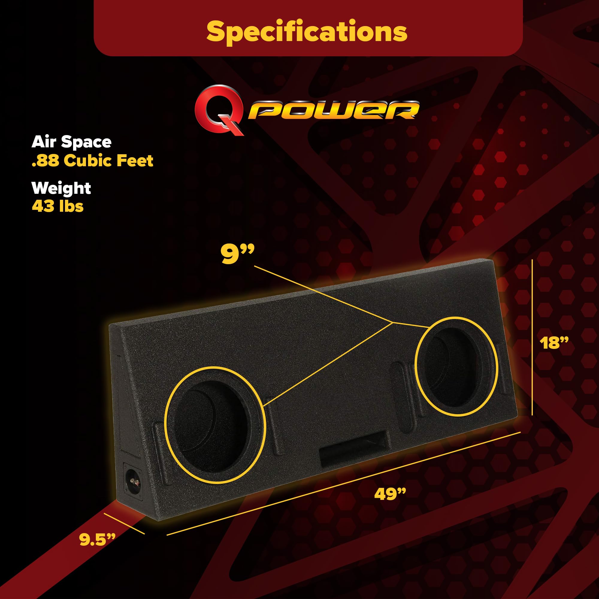 Qpower Dual 10'' Ported Sub Enclosure For Toyota Tundra Crew Max | Qbtundra14210