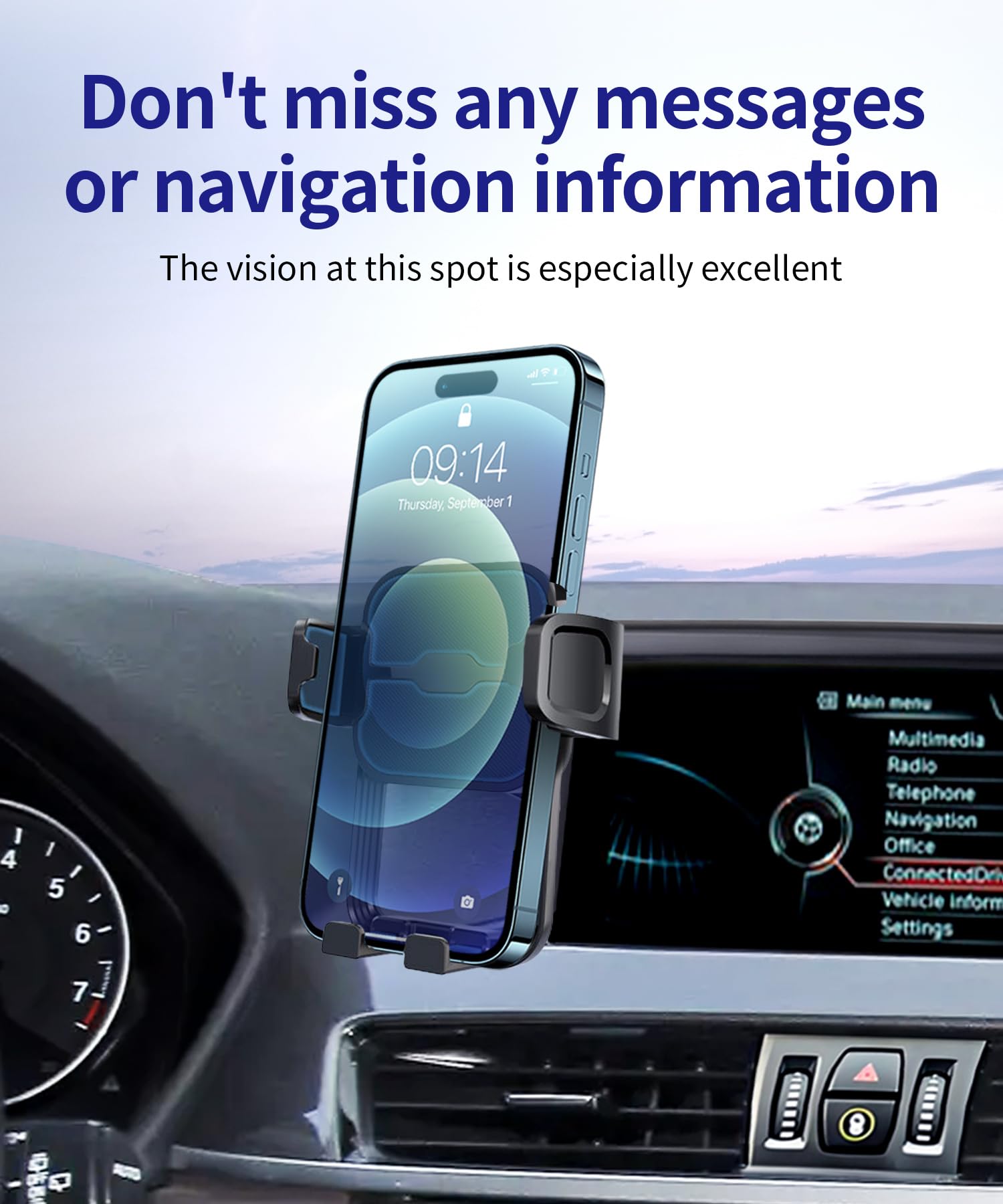 Masergogo Car Phone Holder For 2016-2022 Bmw X1 / 2018-2023 Bmw X2, 360 Rotation, 8.8 Inch Screen Fixed Clip, Auto Accessories N