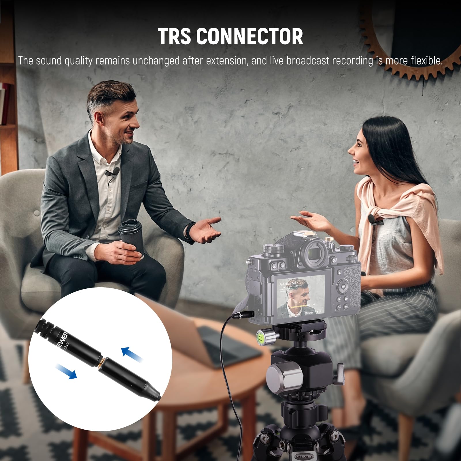 Neewer 2M Wired Dual Lavalier Microphones With 4M Extension Cable, Mini Clip On Omnidirectional Condenser Lapel Lav Mic 3.5Mm Tr