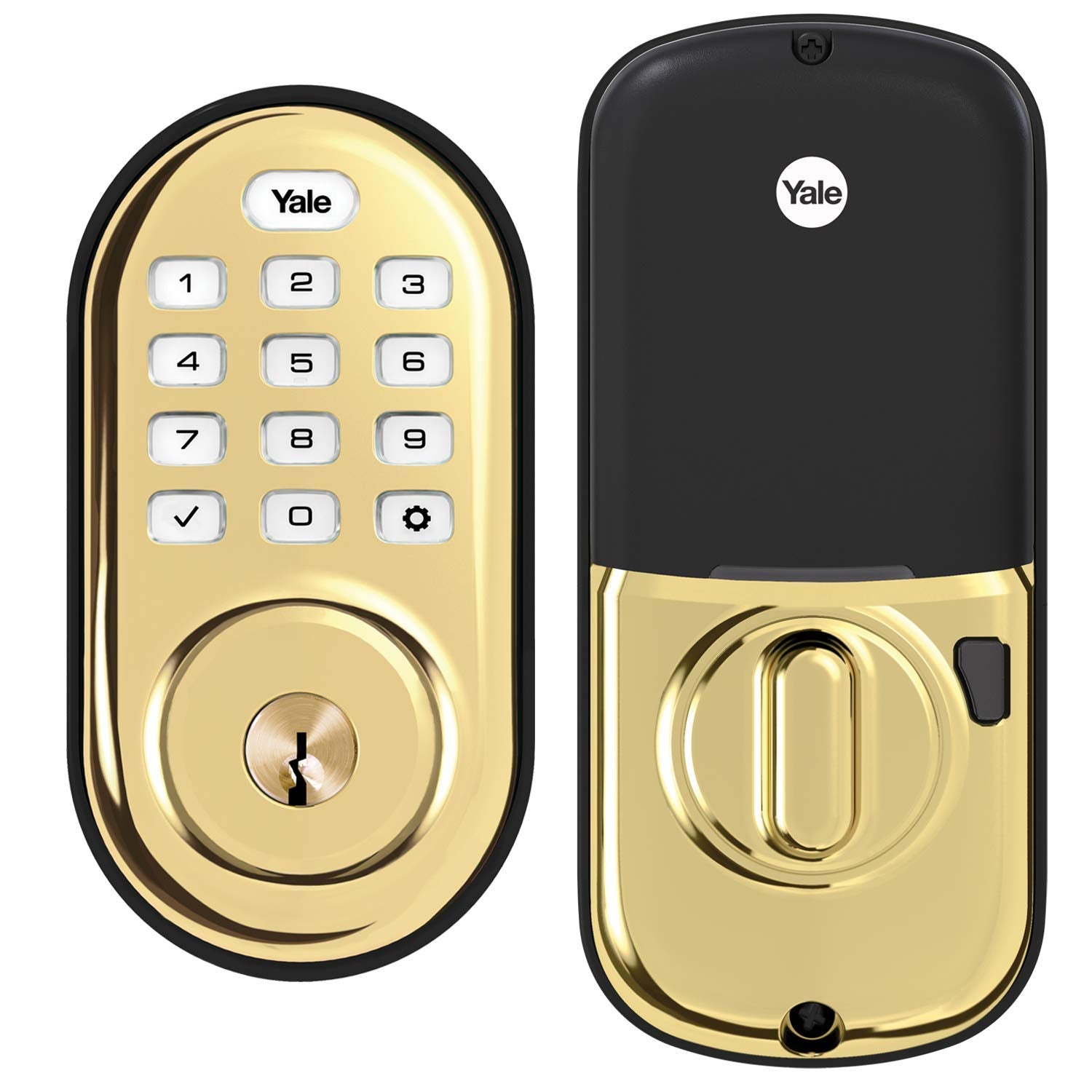 Yale Security Assure Lock - Keypad Door Lock in Brass