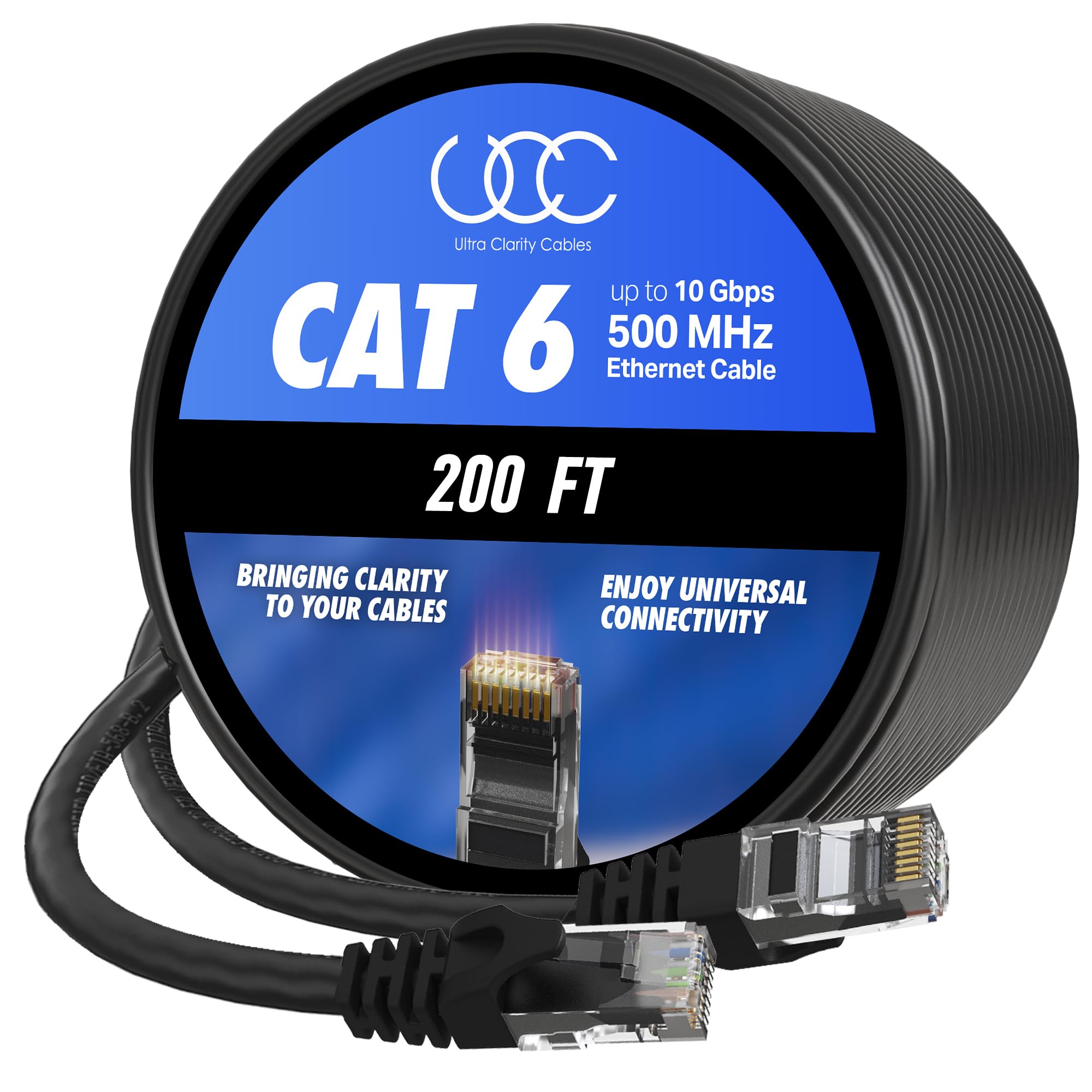Cat 6 Ethernet Cable 200 Ft, 10Gbps High Speed Ethernet Cable, Long Ethernet Cable Outdoor&Indoor, Rj45 Cat6 Cable Internet Cabl