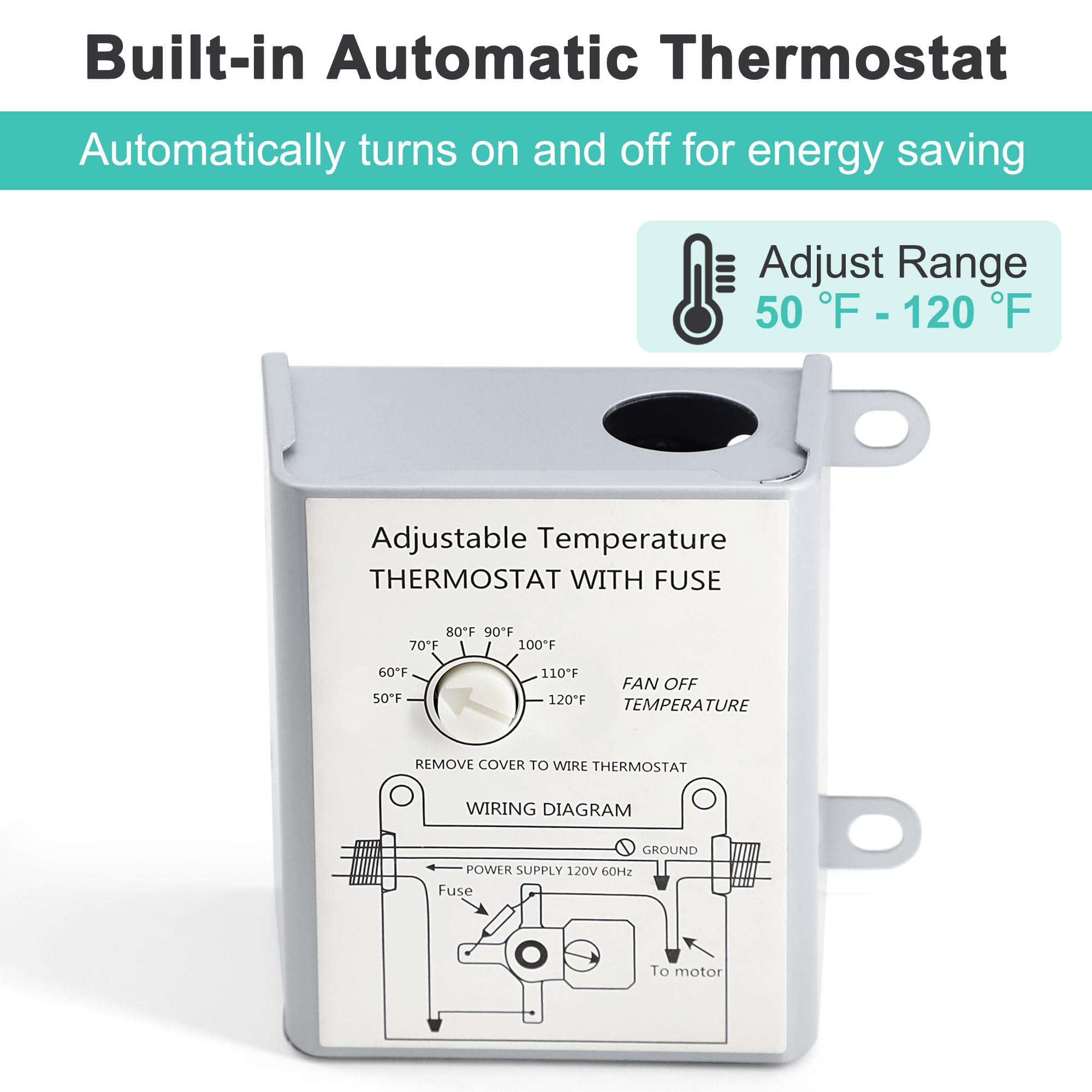 Hipoilk 12 Inch Wall Mounted Shutter Exhaust Fan With Thermostat And Speed Controller For Attic, Greenhouse, Shed, Garage, Chick