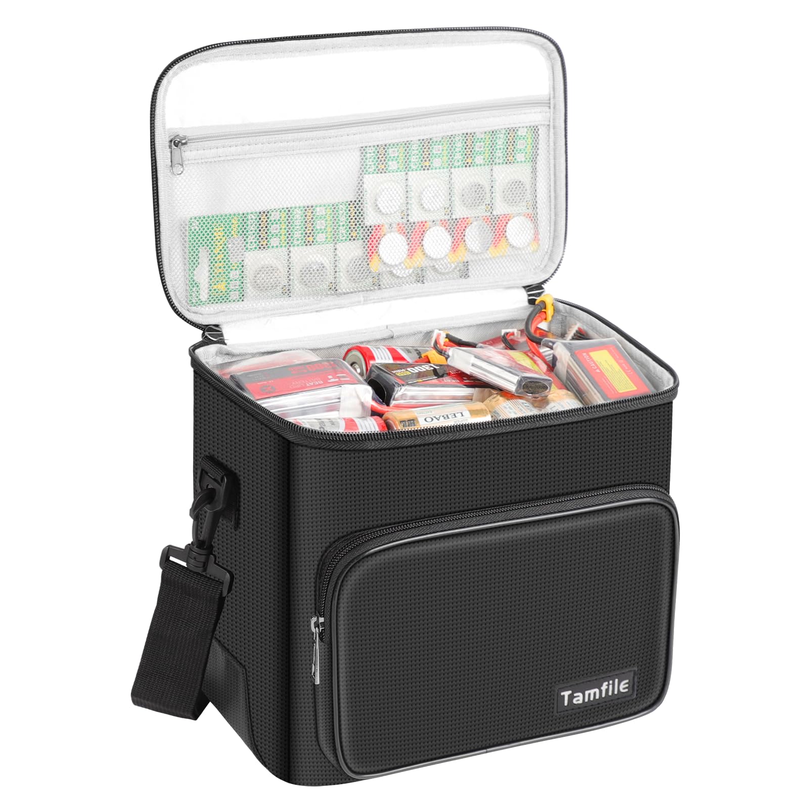 Tamfile Fireproof Lipo Battery Bag With 4200F Heat Insulated, Lipo Bag With Pockets,Explosionproof Lipo Safe Bag For Lipo Batter