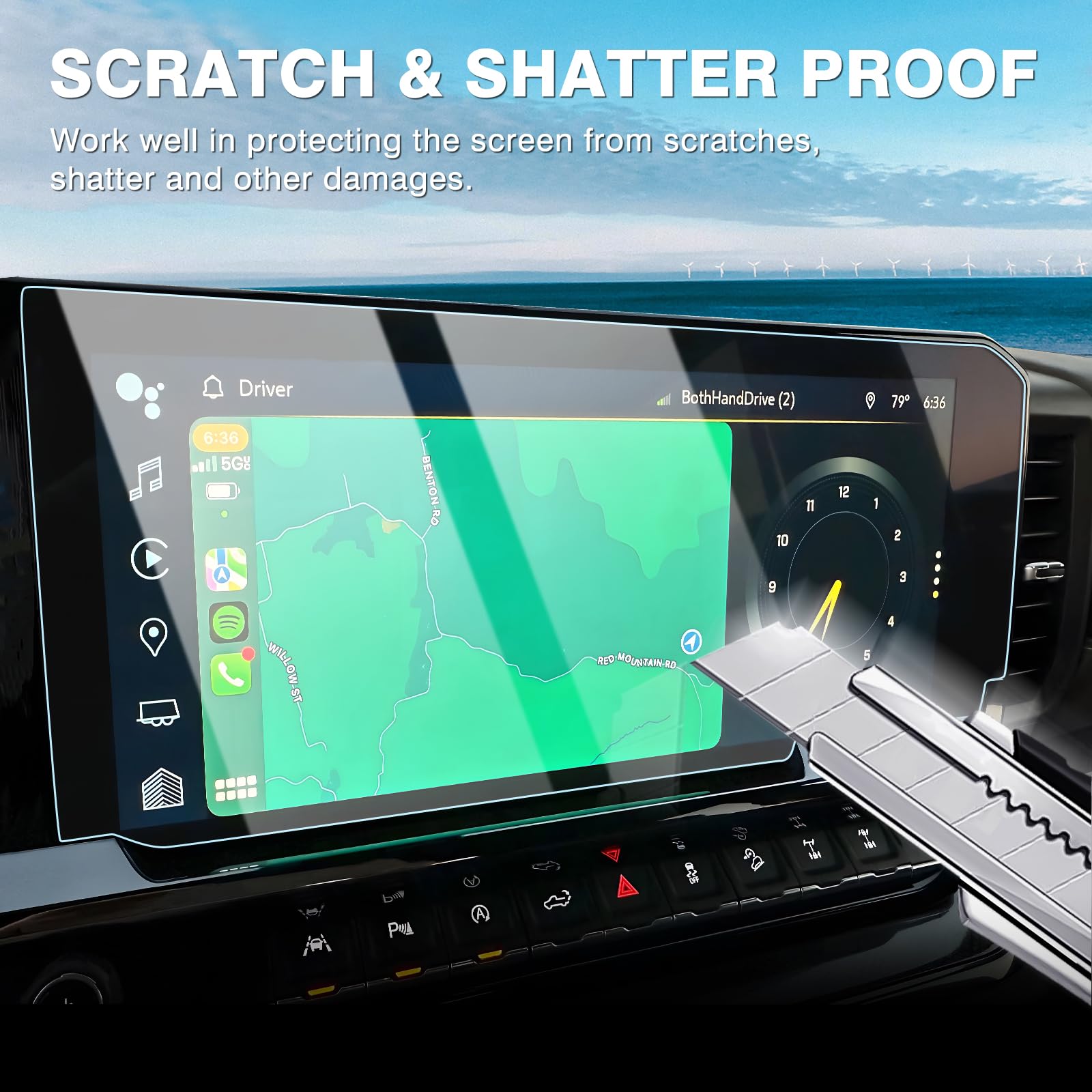 Karltys 2 Pack 2024 2025 Silverado Screen Protector For 2022 2025 Chevy Silverado Sierra 1500/2024 2025 Gmc Sierra 2500Hd 3500Hd 13.4 Inch Touchscreen Tempered Glass Hd Anti Glare