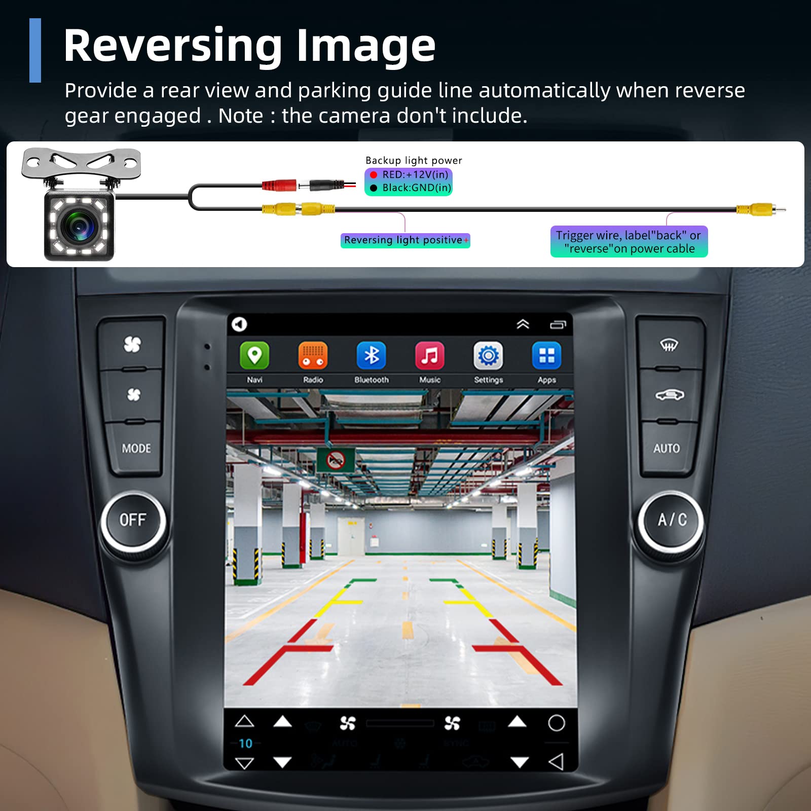 For Honda Accord 2003 2004 2005 2006 2007 Android Car Stereo Radio,Podofo 9.7 Inch Vertical Touchscreen Bluetooth Radio In Dash Navigation Gps Units With Phone Mirror Link Wifi Fm/Rds Backup Camera