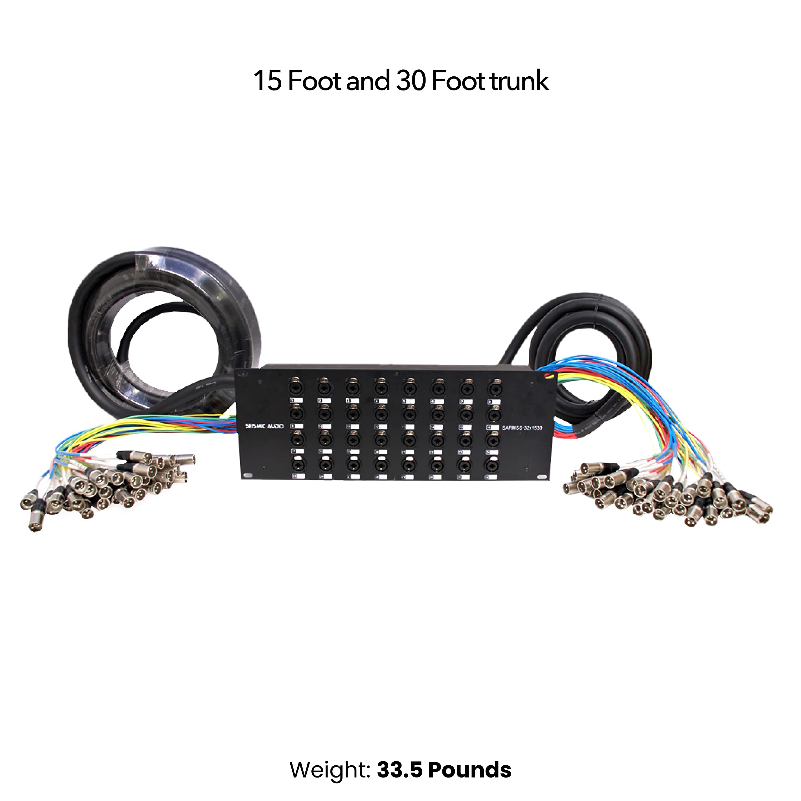 Seismic Audio - Sarmss-32X1530 - 32 Channel Xlr Trs Combo Splitter Snake Cable - 15 And 30 Xlr Trunks