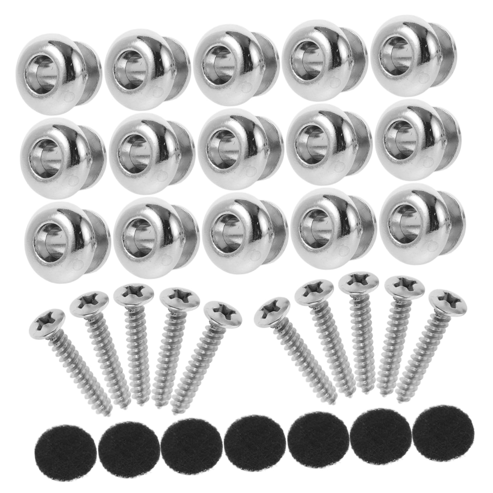 CORHAD 30pcs Guitar Strap Buttons Guitar Strap Locks for Electric Acoustic Bass Ukulele Accessories Includes Screws and Felt Pad