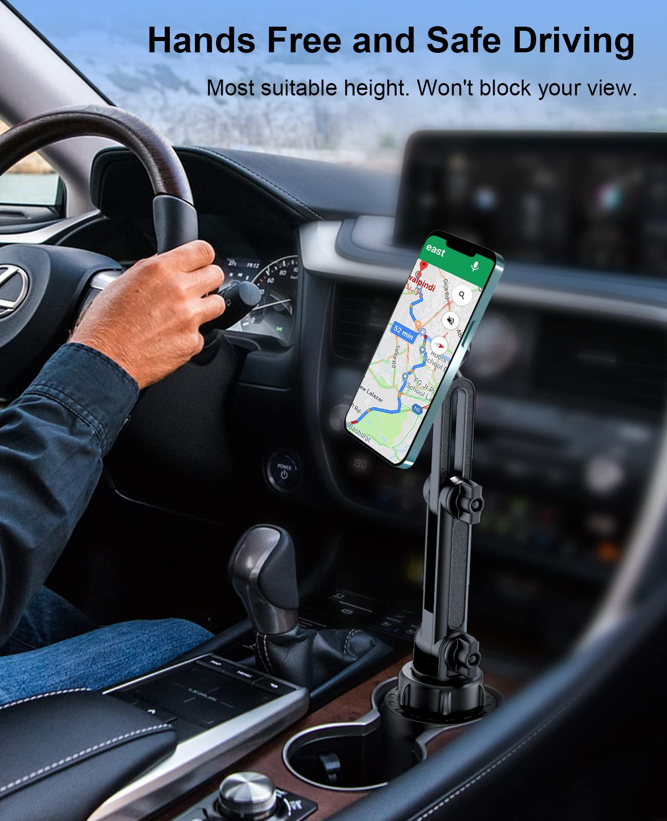 Superone Magnetic Cup Holder Phone Mount, Magsafe Car Mount Cup Holder [Super Strong Magnetic] 360� Rotation Fit For Iphone16 15 14 13 12 Pro Max Mini Magsafe Case & All Phones?Tesla Compatible?