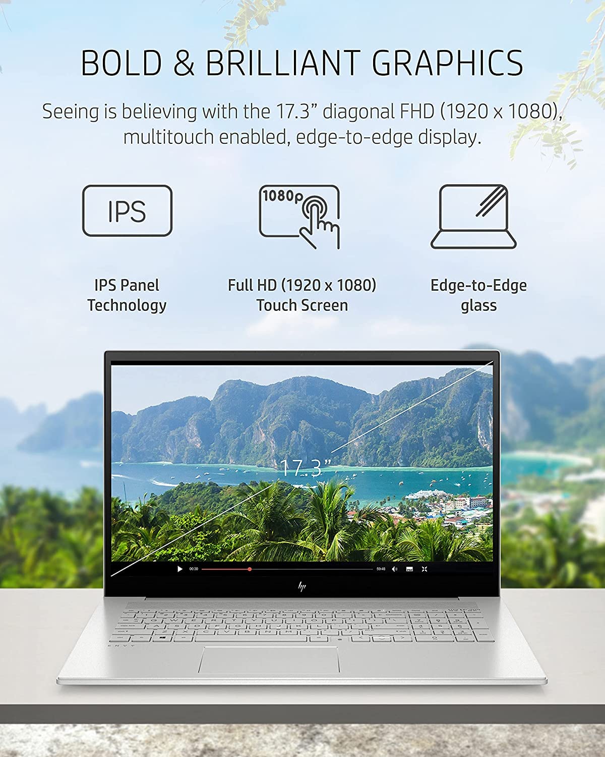 Hp Envy 17.3'' Fhd Touchscreen Laptop, Intel Core I7-1165G7, 64Gb Ram, 2Tb Ssd, Backlit Keyboard, Intel Iris Xe Graphics, Finger