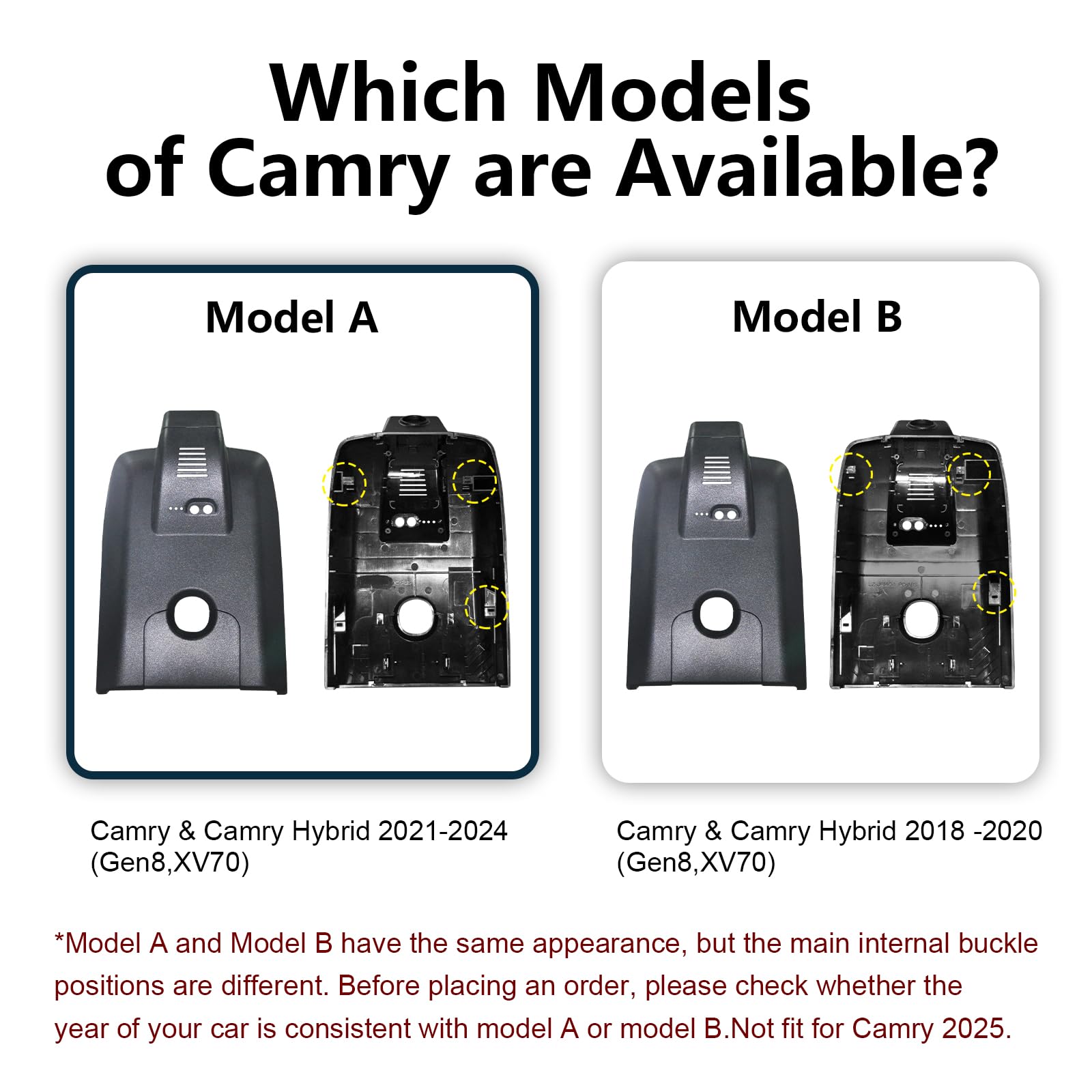 Mangoal 4K Dash Cam Fit For Toyota Camry & Camry Hybrid 2021 2022 2023 2024 (Model A), Le L Xle Trd Xse Se, Integrated Oem Look,