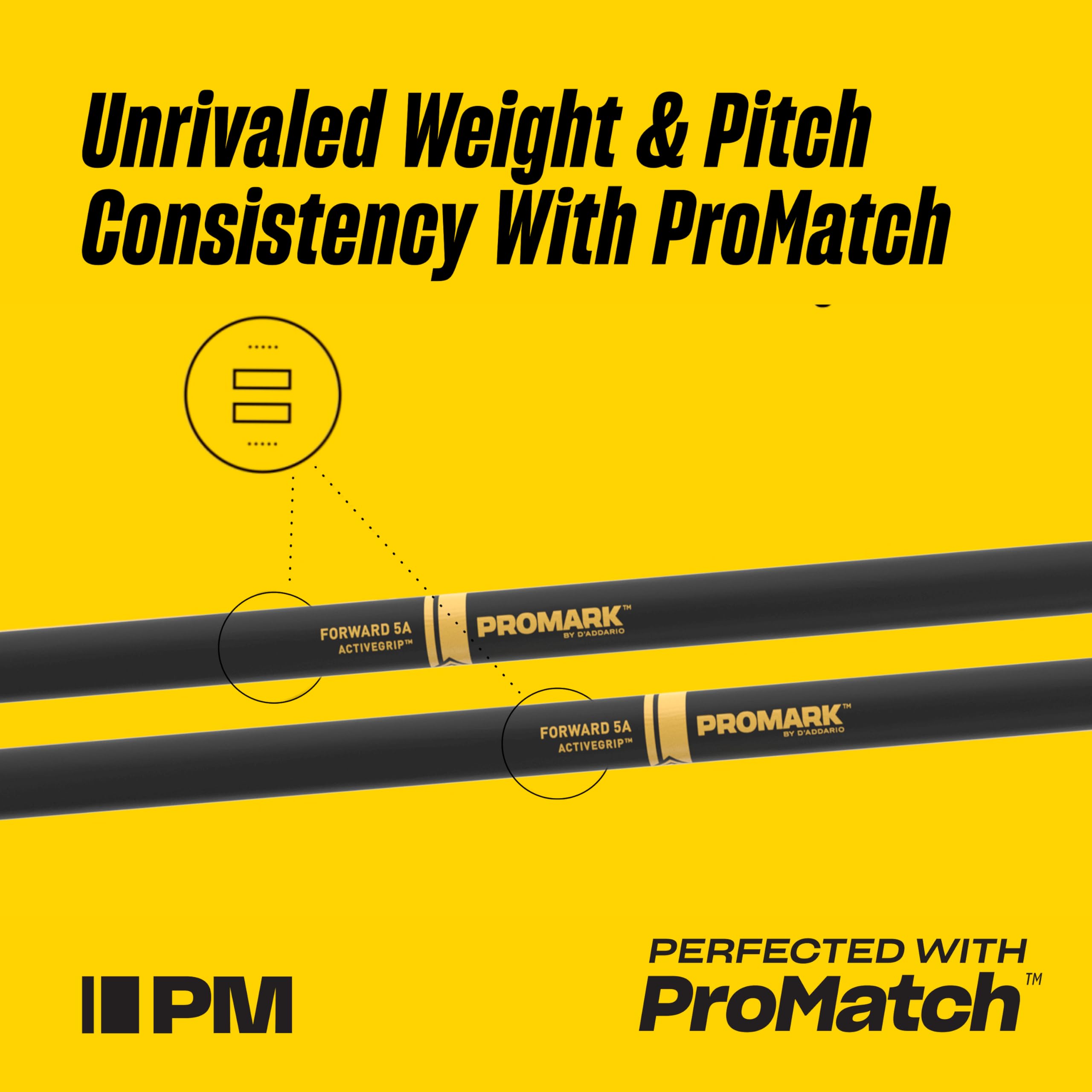 Promark Rebound 5Ab Activegrip Hickory Drumsticks   Enhanced Grip For Precision Drumming   Acorn Wood Tip   1 Pair