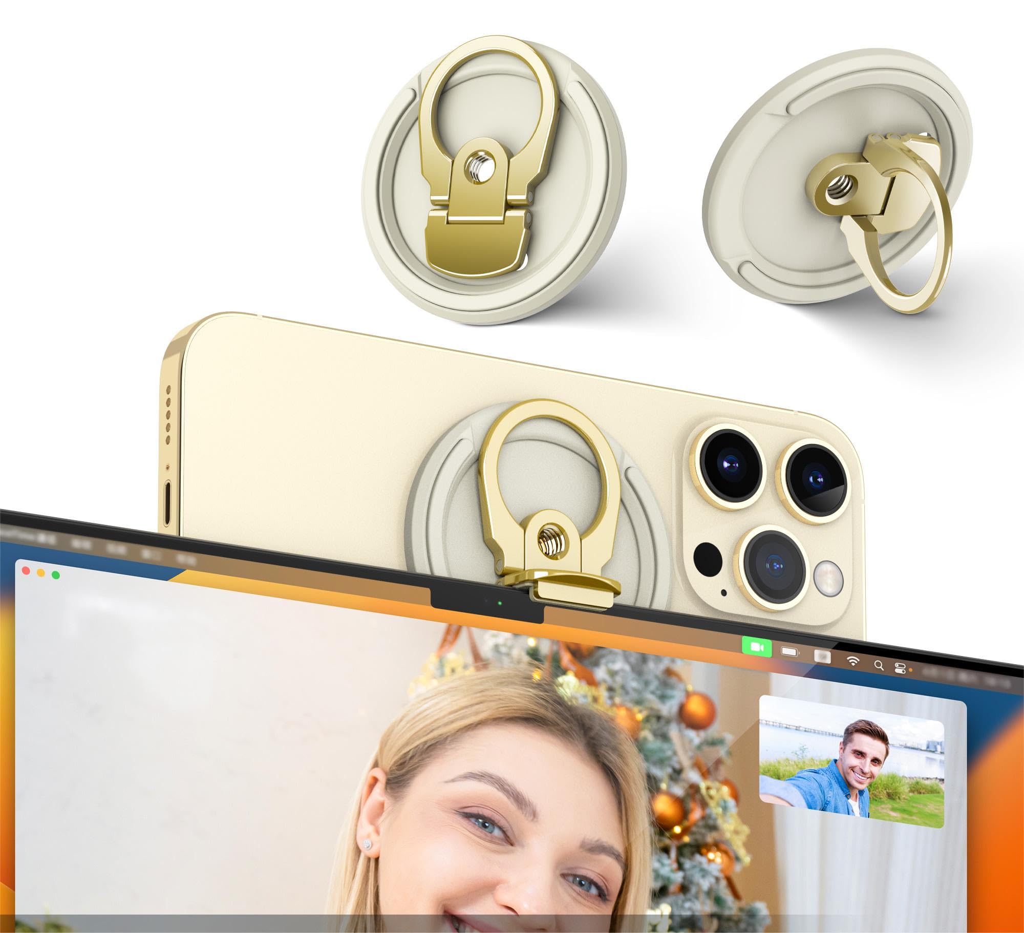 Profezzion Continuity Camera Mount With For Macbook Laptops, Strong Magnetic Phone Holder For Iphone 15 14 13 12 Series, Phone W