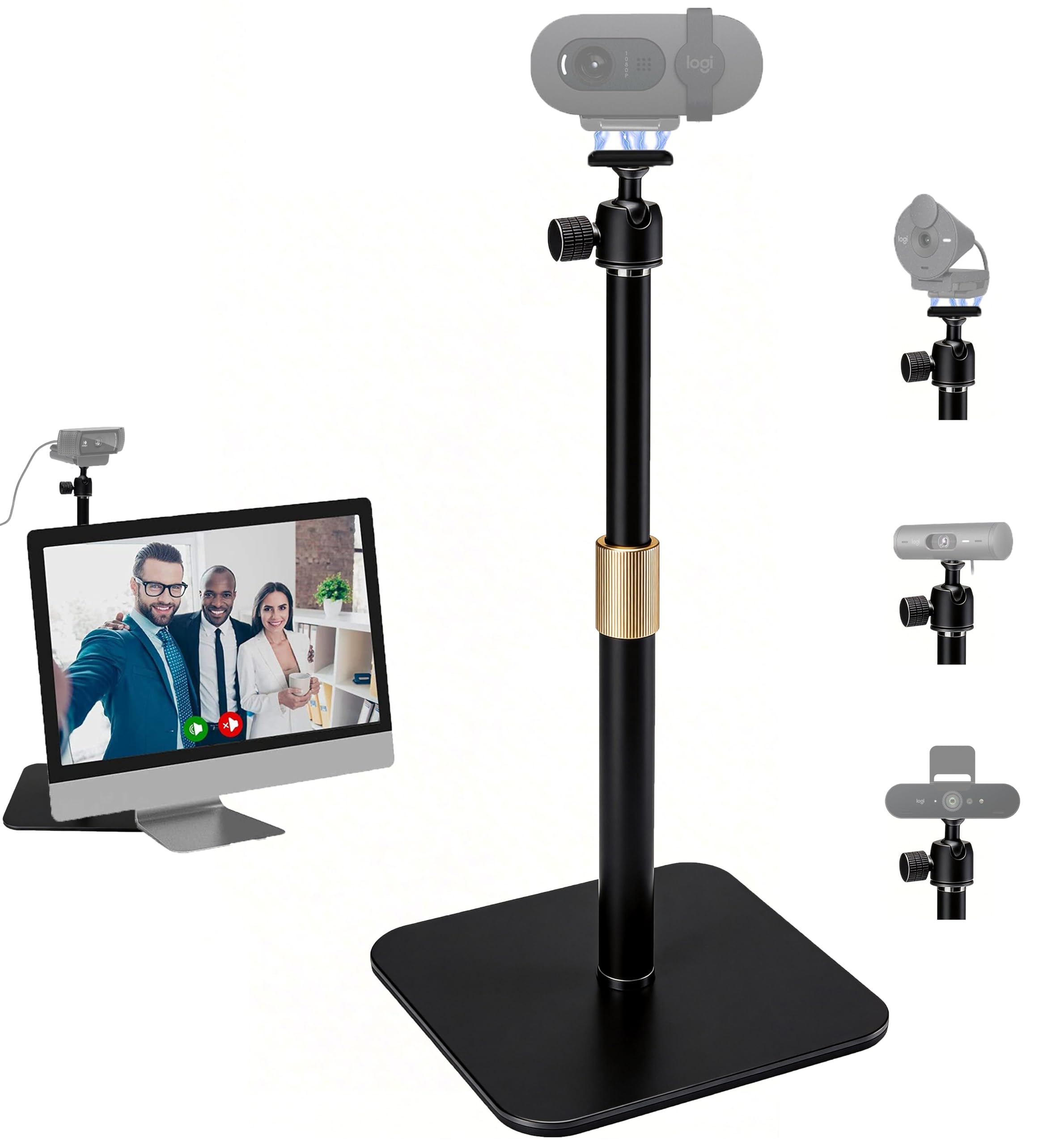 Brio101 Webcam Tabletop Holder,17 Magnet WebcamStand Tripod Mount Compatible with Logitech Brio 101 100/Brio 301 300/Brio 50