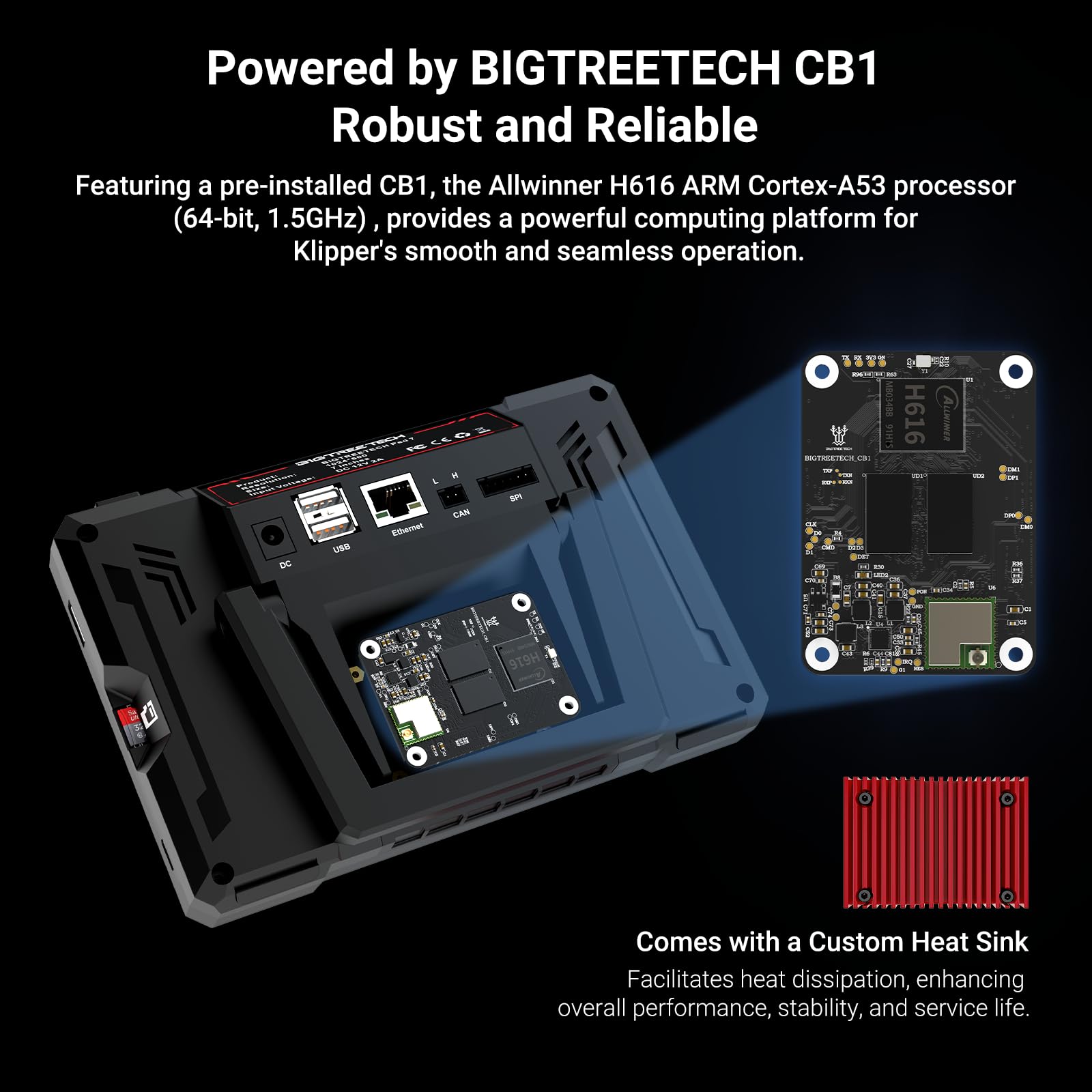 Bigtreetech Pad 7 Touch Screen Based On Klipper Firmware 7 Inch Open Source Smart Pad With Cb1 Board Klipperscreen For Biqu B1 S