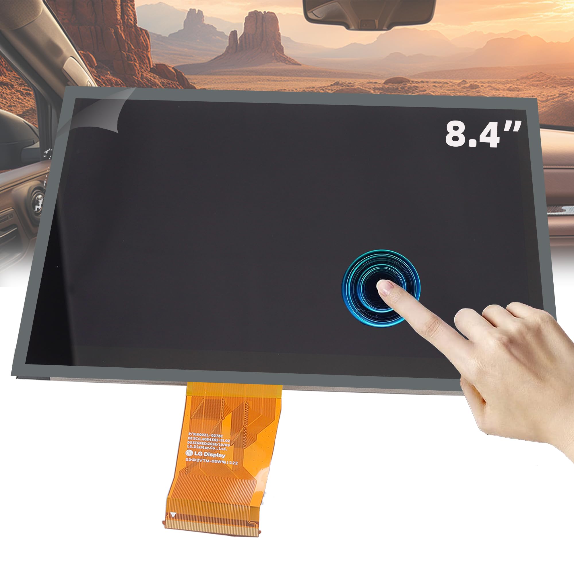 Dasbecan Uconnect 8.4'' Navigation Lcd Touch Screen 4C Uaq Nav Radio Compatible With Dodge Ram Jeep Chrysler 2017 2022 La084X01(