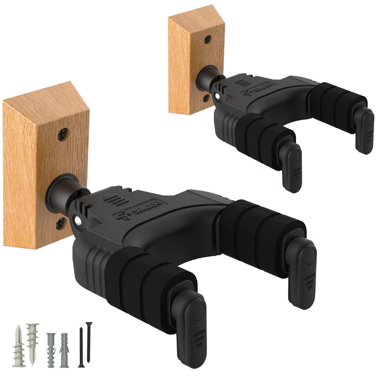 Sondery Guitar Hanger Wall Mount, Auto Lock And Adjustable Hook Holder For Acoustic And Electric Guitar, Ukulele, Bass, Banjo An