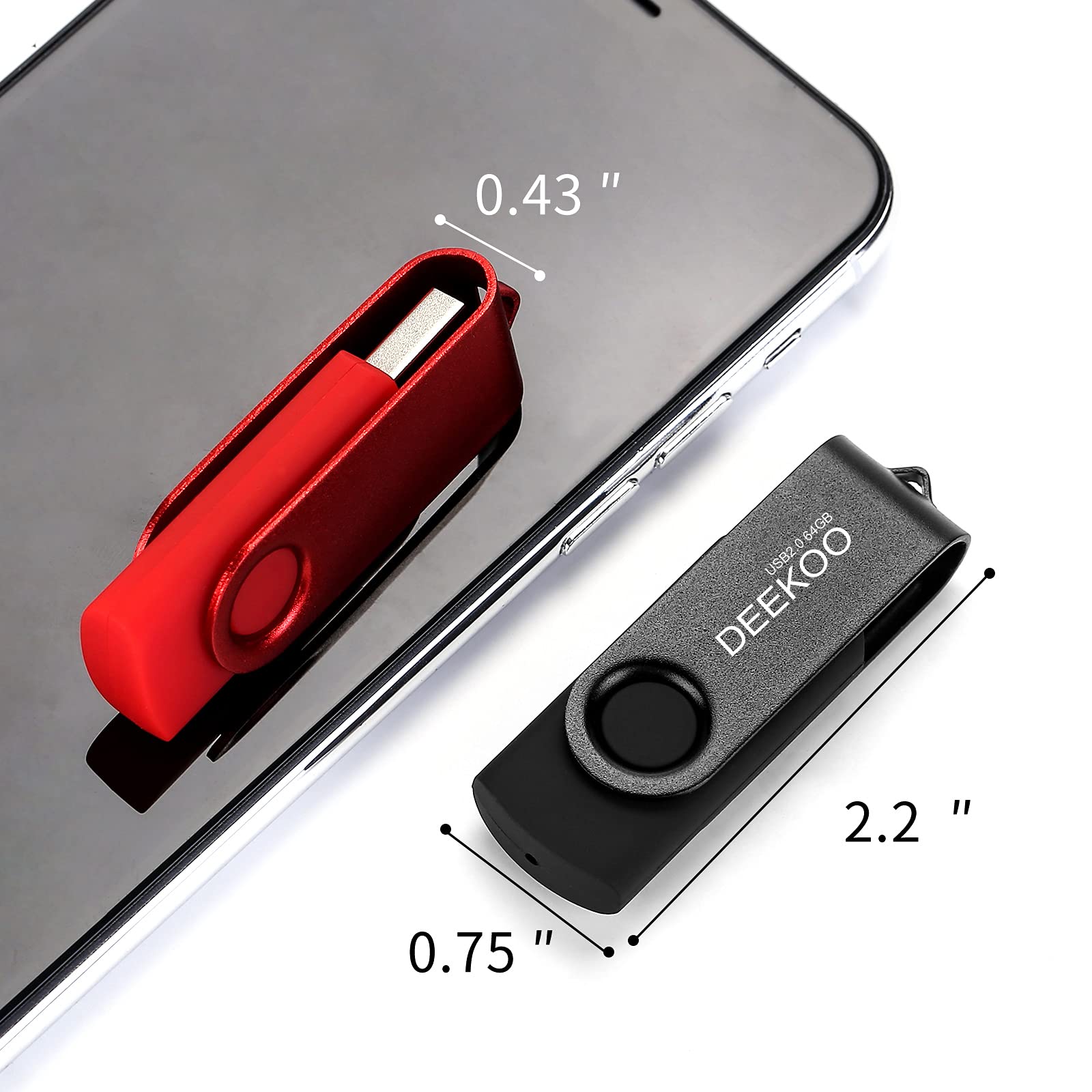 Deekoo Flash Drive 64Gb Thumb Drives Memory Sticks Jump Drive 3Pack 64Gb Usb 2.0 Flash Drives 3Pcs Black
