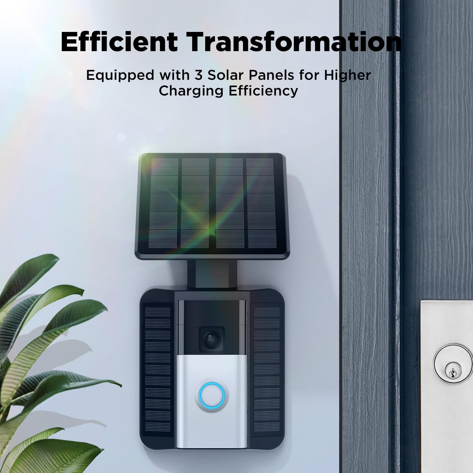 Qibox Solar Charger Compatible With All New Ring Battery Doorbell (1St Generation   2024 Release), Waterproof Continuously Solar