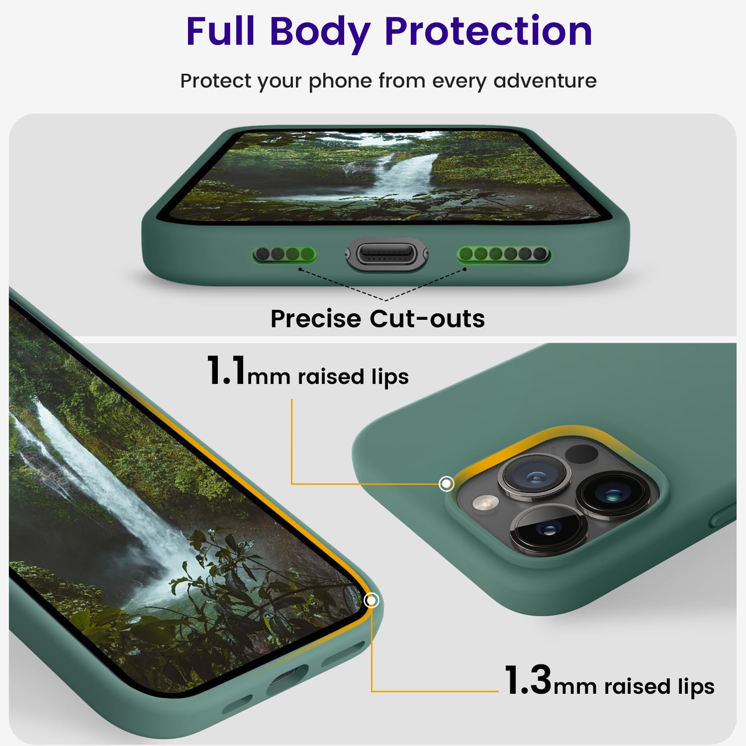 Otofly Compatible With Iphone 15 Pro Max Case,[Silky And Soft Touch Series] Premium Soft Liquid Silicone Rubber Full Body Protec