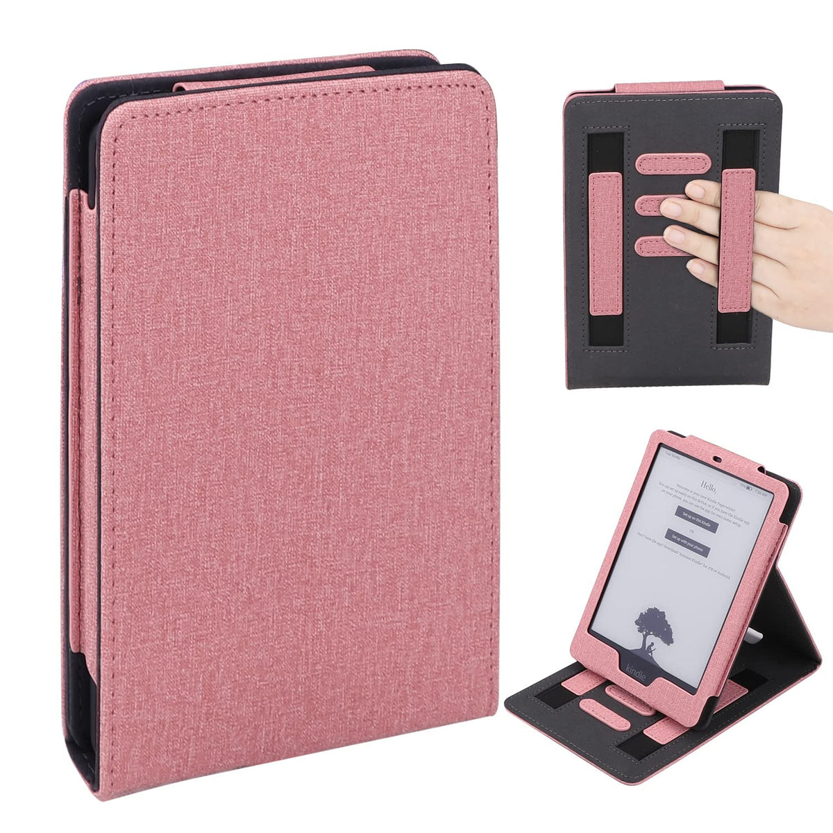 Walnew Flip Case For Kindle Paperwhite 11Th Generation 2021   Two Hand Straps And Vertical Multi Viewing Stand Cover With Auto W