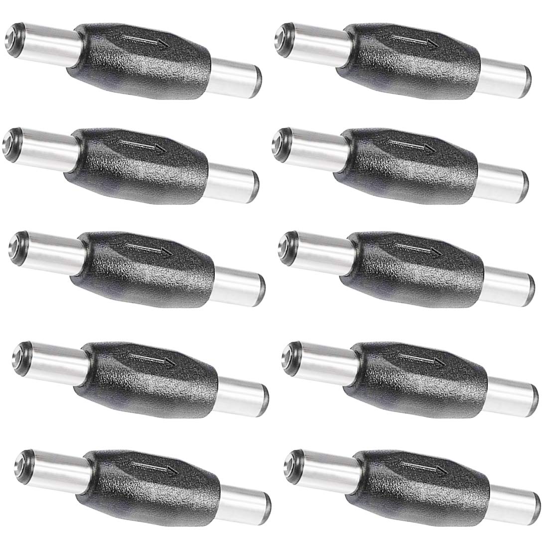 10Pcs Dc Connector Lime2018 Male To Male Connector 5.5Mm X 2.1Mm 12V 5A Power Cable Jack Adapter