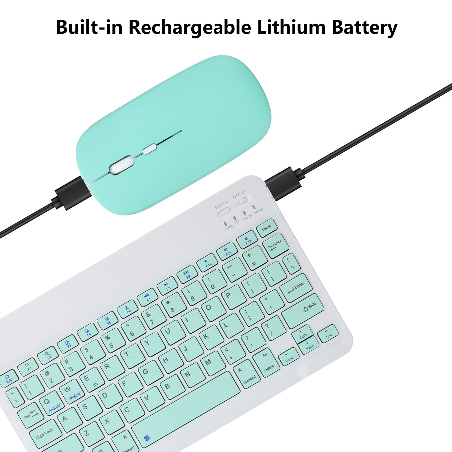 Rechargeable Bluetooth Keyboard And Mouse Combo Ultra Slim Portable Compact Wireless Mouse Keyboard Set For Android Windows Tabl