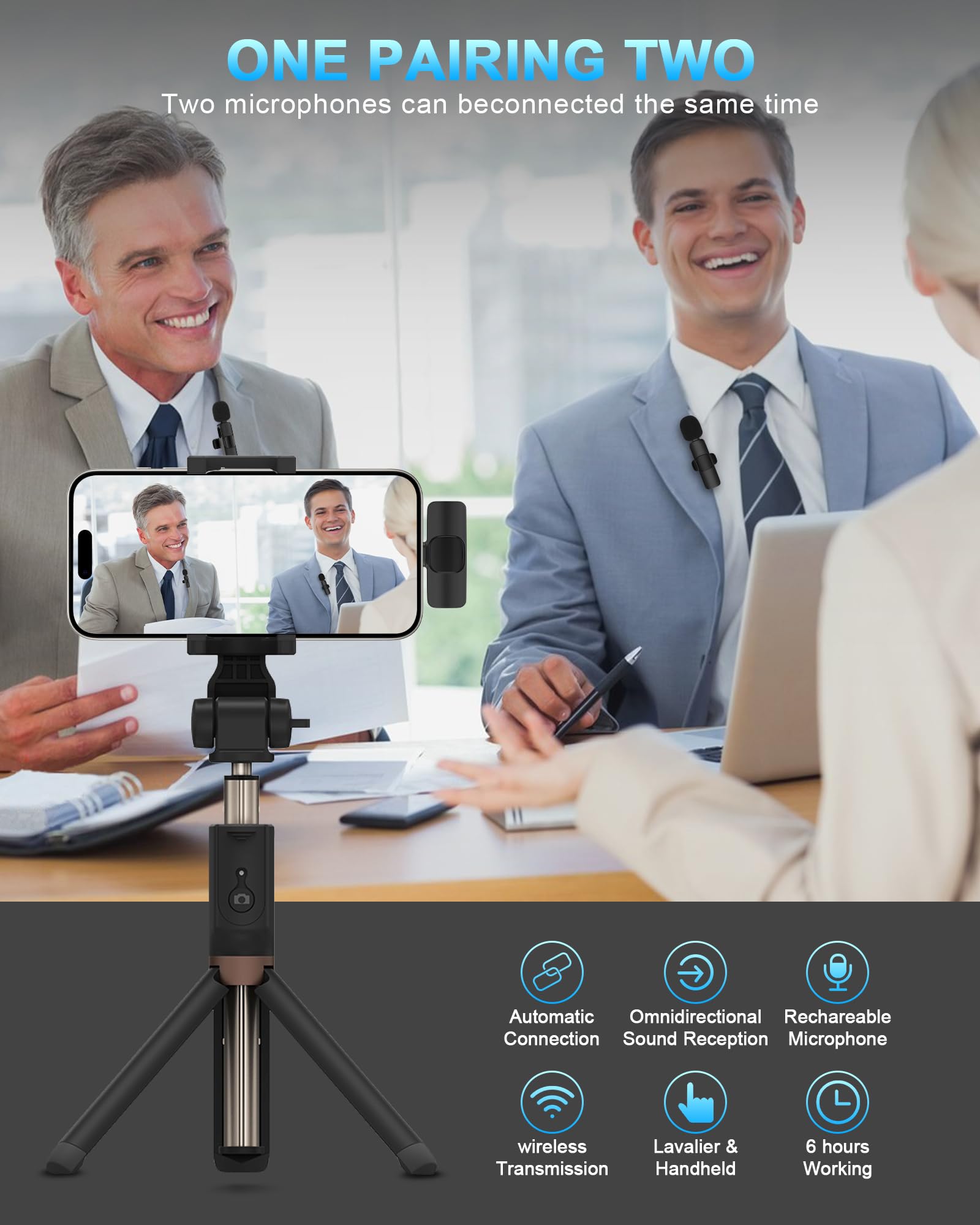 Wireless Lavalier Microphone Usb C, Lapel Bluetooth Mic For Apple Iphone 15 Pro Max/ Plus, Lavalier Microfono Inalambrico Para A