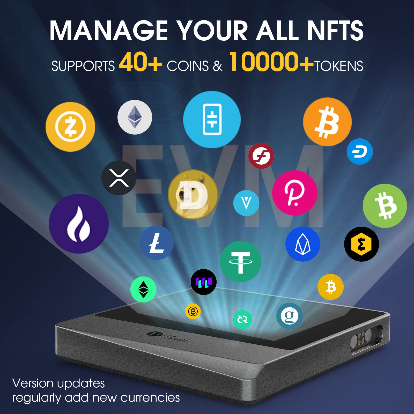 Ellipal Hardware Wallet, Air Gapped & Internet Isolated Security Crypto Wallet Titan Mini, 10000 Coins &Token, Anti Disassemble &Tamper Cold Wallet, Cold Storage For Btc/Xrp/Eth/Xlm/Usdt/Ltc