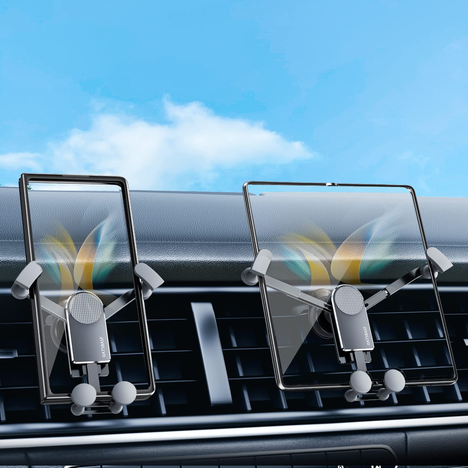 Xuenair Z Fold 4 Car Mount [For Thick Case] Vent Fold 4 Car Mount Aluminum,Universal Gravity Z Fold 5 Car Mount For Samsung Gala