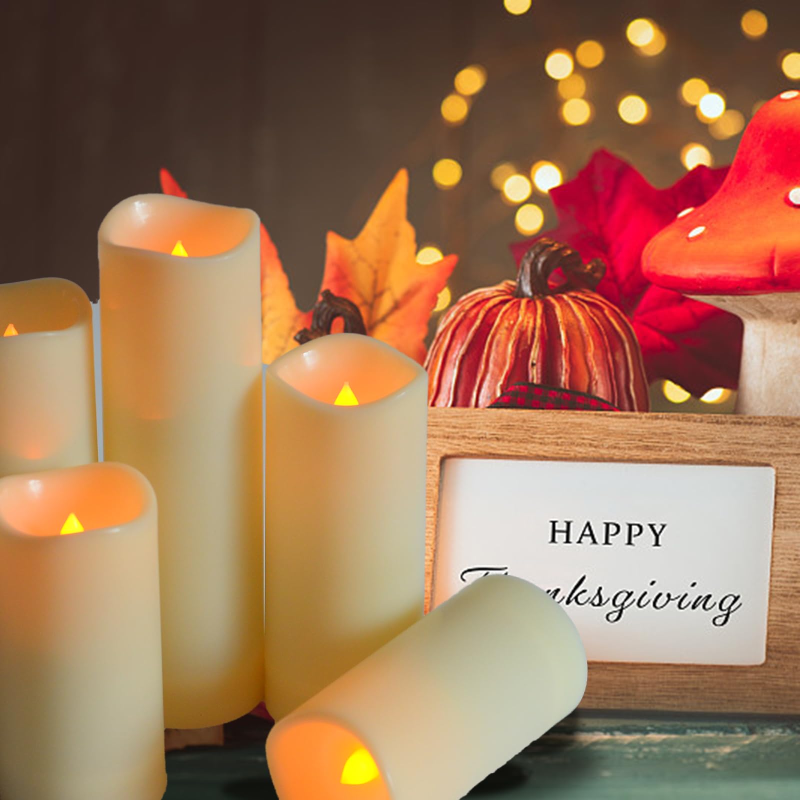 Sweetime Outdoor Waterproof Flameless Candles With Timer Controller   Led Flickering Pillar Plastic Weatherproof Candles,Slim El