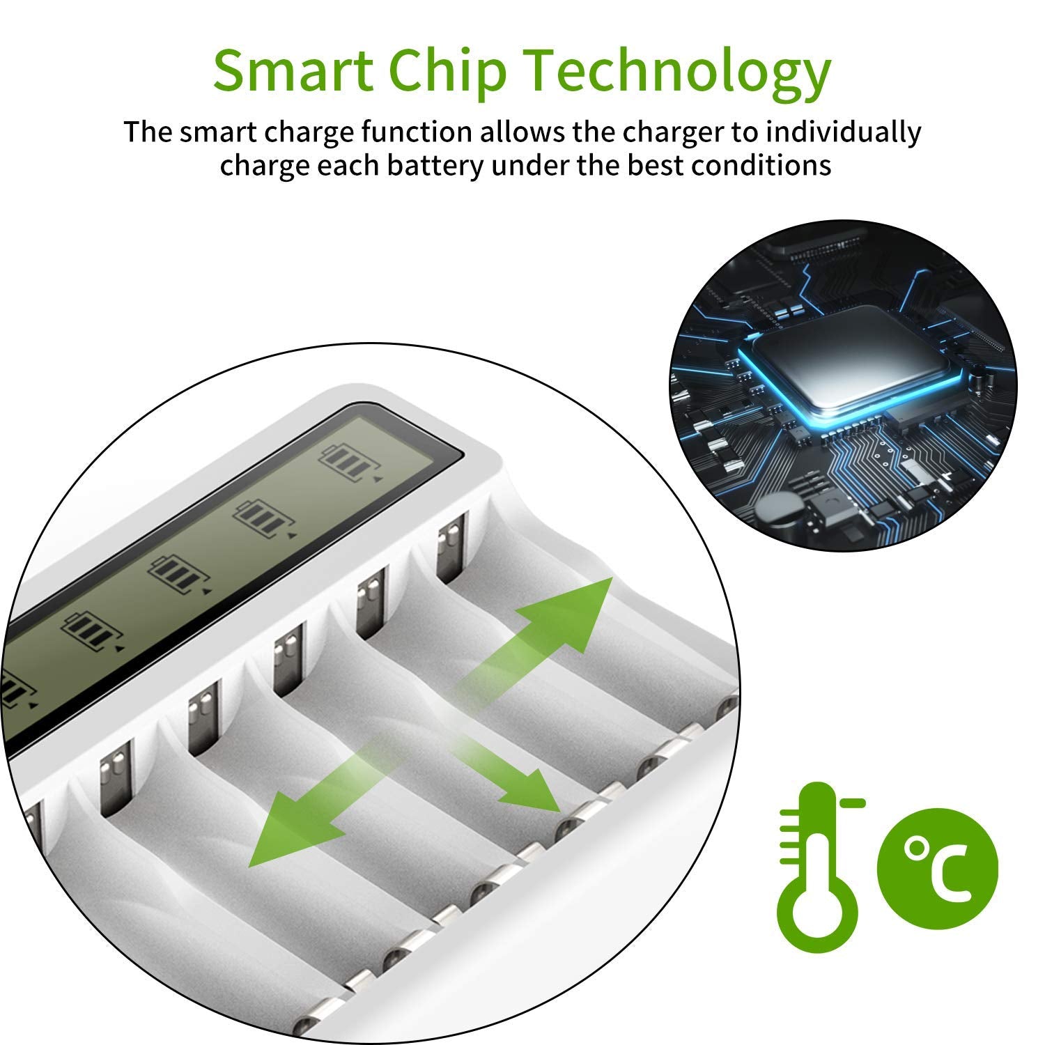 Powerowl 8 Bay Aa Aaa Battery Charger With Lcd Display (Usb Quick Charging, Independent Slot) For Ni Mh Ni Cd Rechargeable Batte