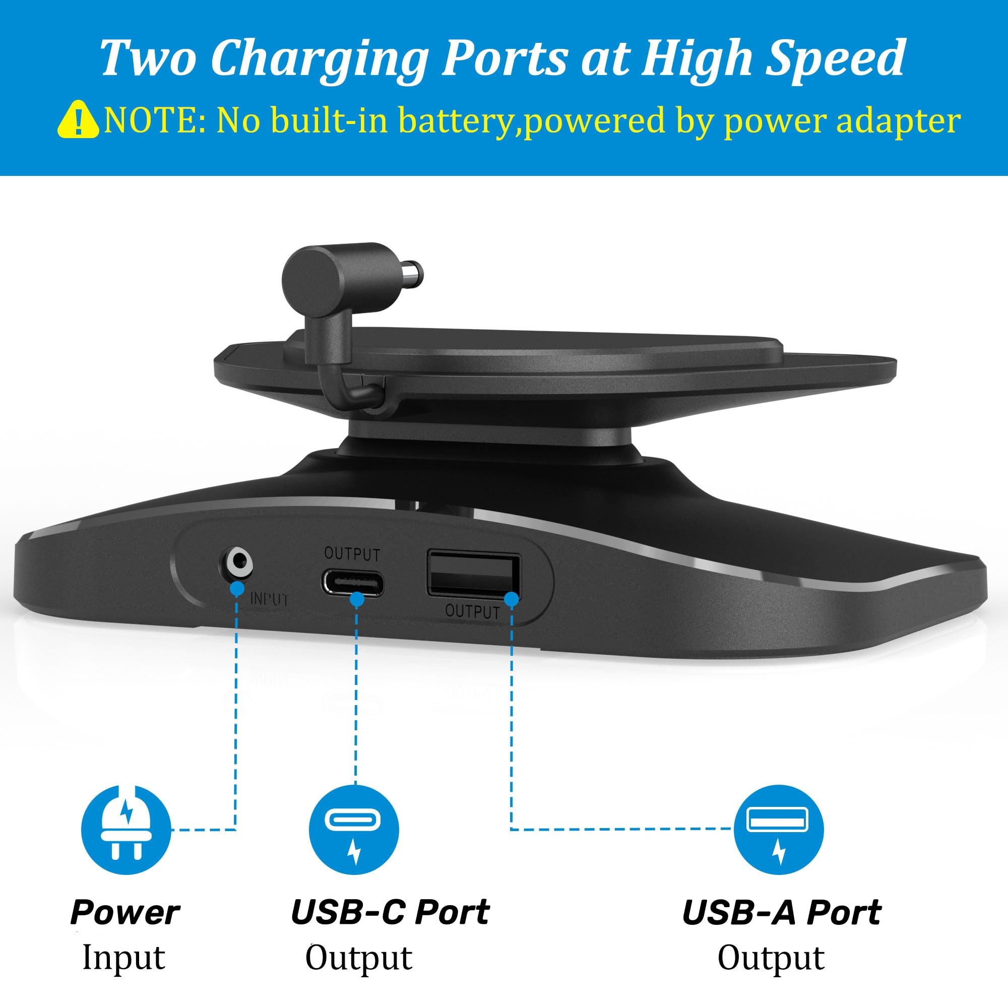 Plusacc Stand For Show 5 (3Rd Gen)   Adjustable Table Holder With 2 Charging Ports (Usb C & Usb A), Tilt Magnetic Base Station F