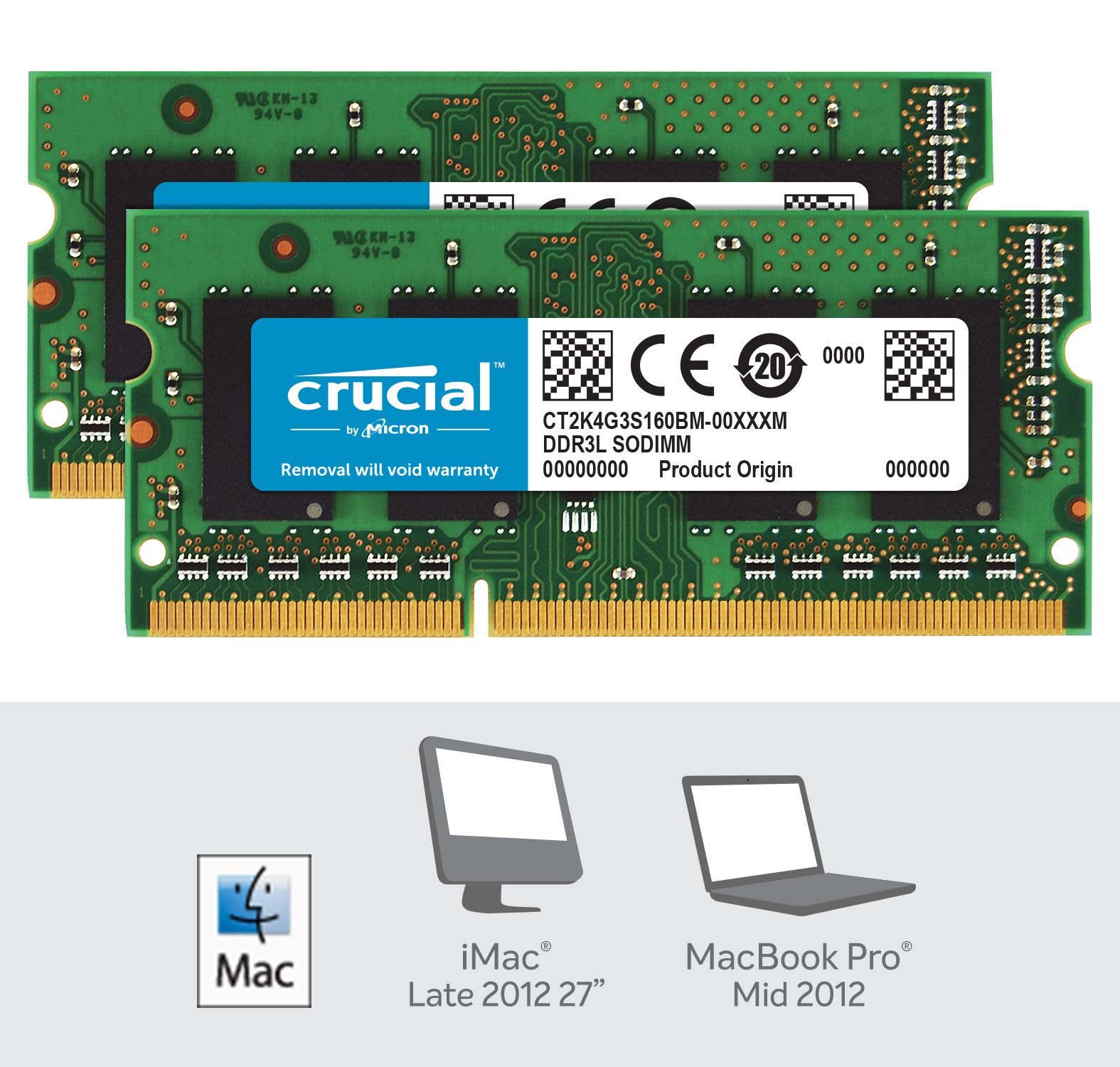 Crucial 8Gb Kit (4Gbx2) Ddr3/Ddr3L 1600 Mt/S (Pc3-12800) Sodimm 204-Pin Memory For Mac - Ct2K4G3S160Bm