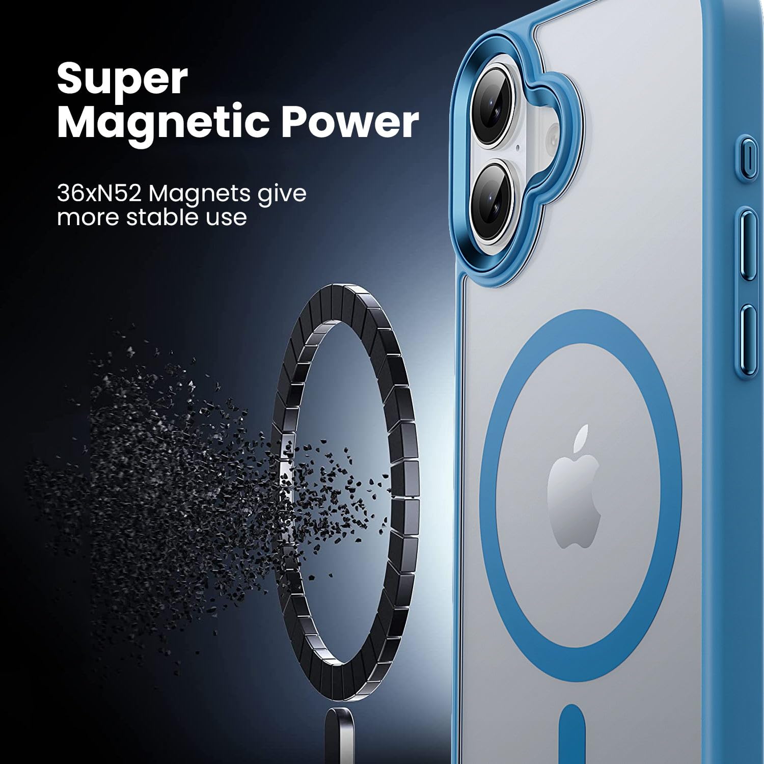 Gyizho Magnetic Case For Iphone 16 Plus Case, [Military Grade Drop Tested] [Compatible With Magsafe] Slim Protective Cover Trans