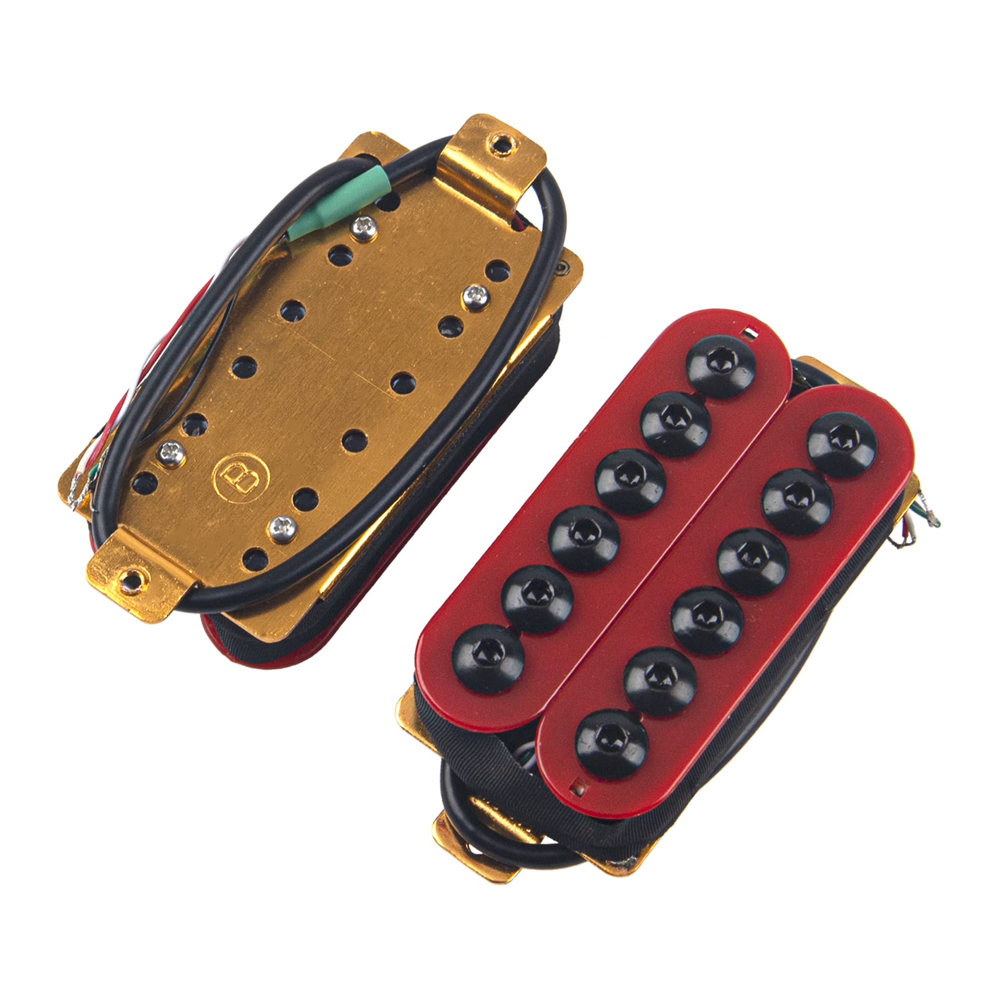 1Pair Yootones High Output Magnet Electric Guitar Neck Bridge Pickup Set N/B Compatible With Electric Guitar Pickup (Red)
