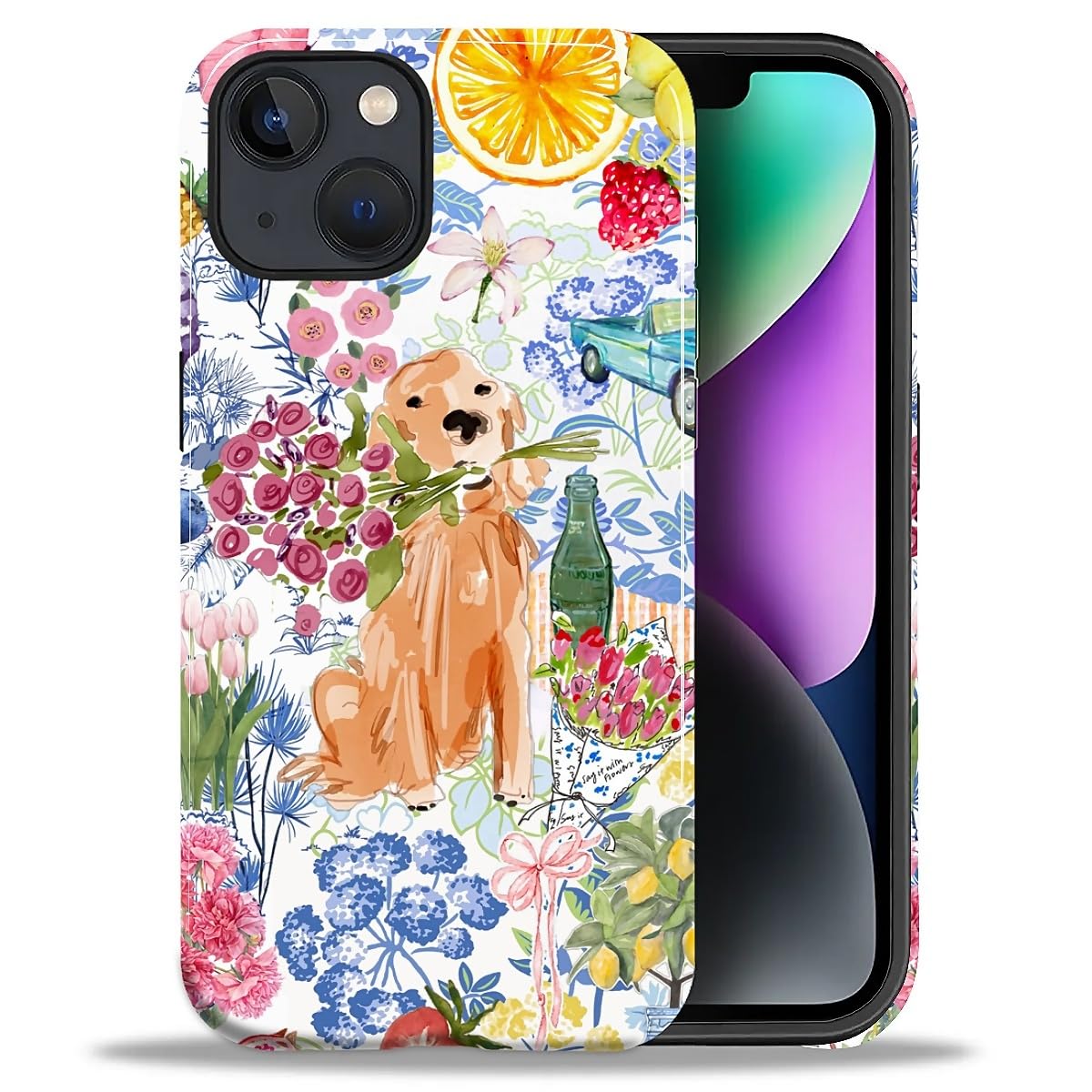 Goodsprout for iPhone 15 Plus Case,Hybrid 2-Layer Hard Shell + Silicone Protective Case -Resistant Shockproof- Ally s Dog s Cu