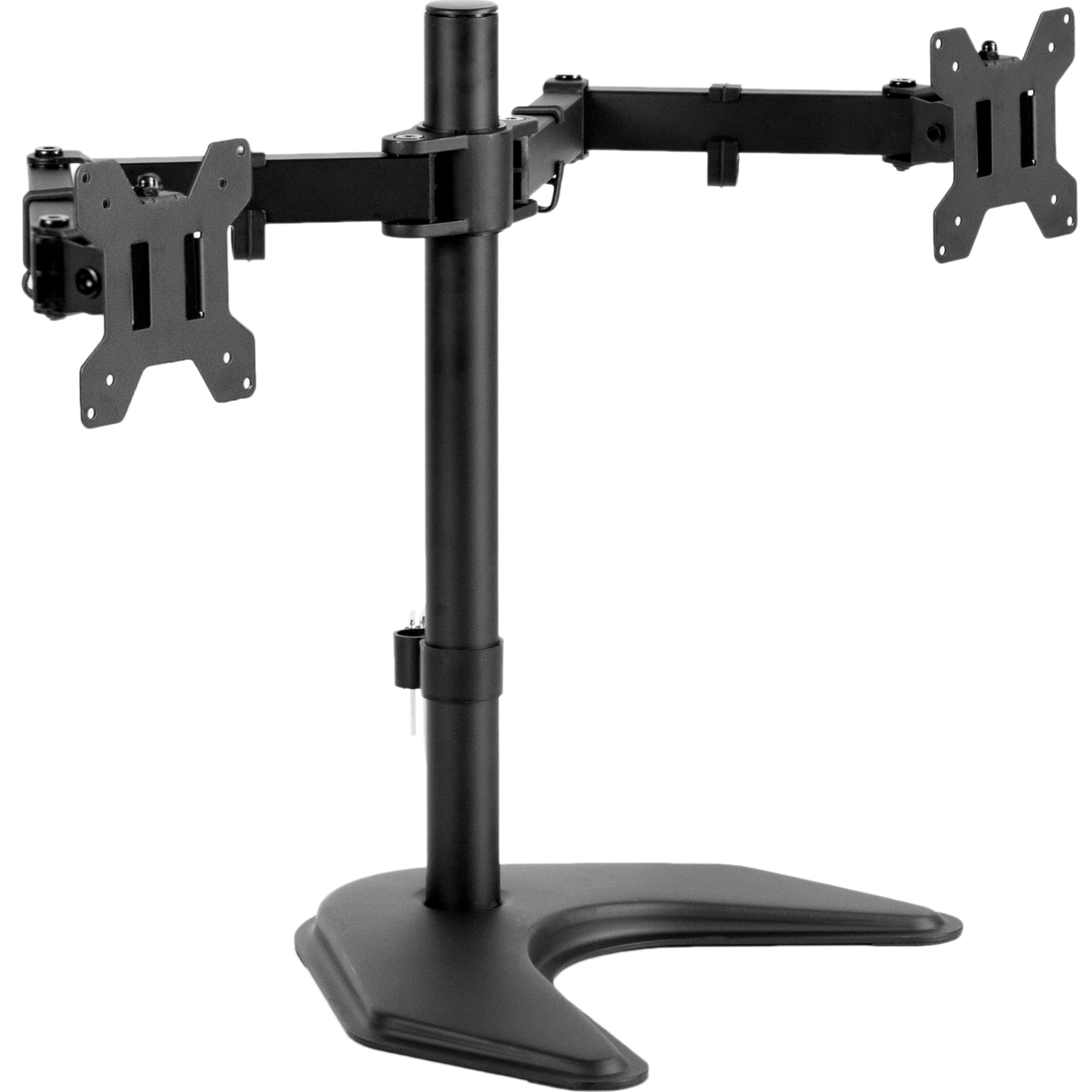 VIVO STAND V002F Dual LED LCD Monitor Free Standing Desk Stand for 2 Screens up to 27 Inch Heavy Duty Fully Adjustable Arms with Max VESA 100x100mm