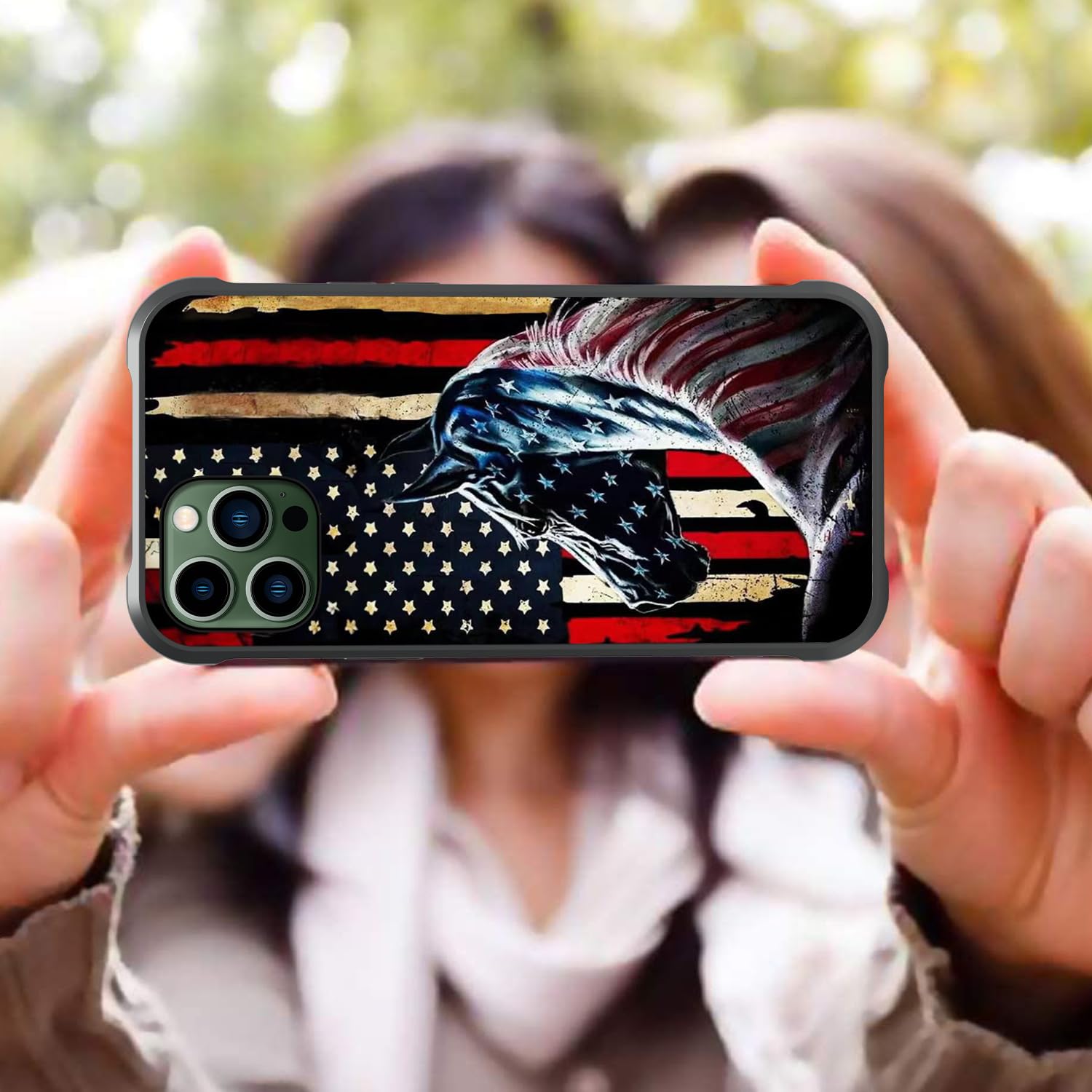 Zhuxuxitt Case For Iphone 13 Pro Case,Flag Horse Case For Iphone 13 Pro Design For Men Boys [Anti-Scratch] Non-Slip+Shockproof R