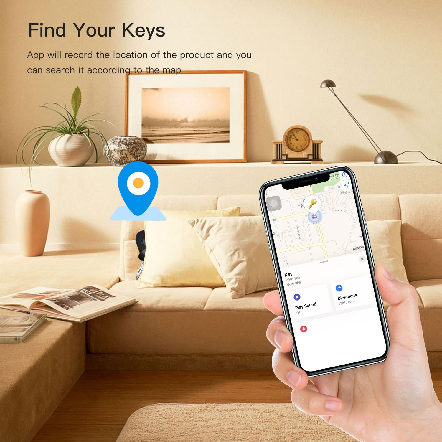 Aiyato 2 Pack Key Finder Smart Bluetooth Tracker Item Finder Work With Apple Find My Item Locator Anti-Lost Device For Keys, Bag