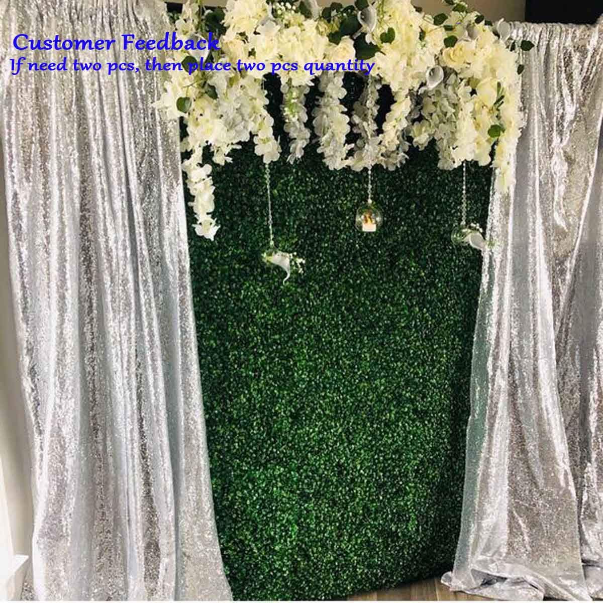 Lqiao Sequin Backdrop Curtain Panel 2X8Ft Silver, Sequin Photography Backdrop Curtain For Party/Home Curtain Decoration 1Pc, Poc