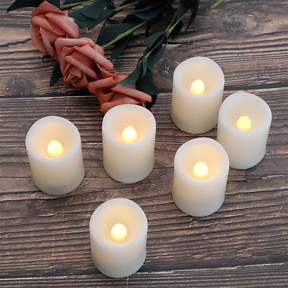 Dromance Flameless Flickering Led Votive Candles With Remote, Battery Operated Tealights Battery Included,Warm White Light 1.5 X