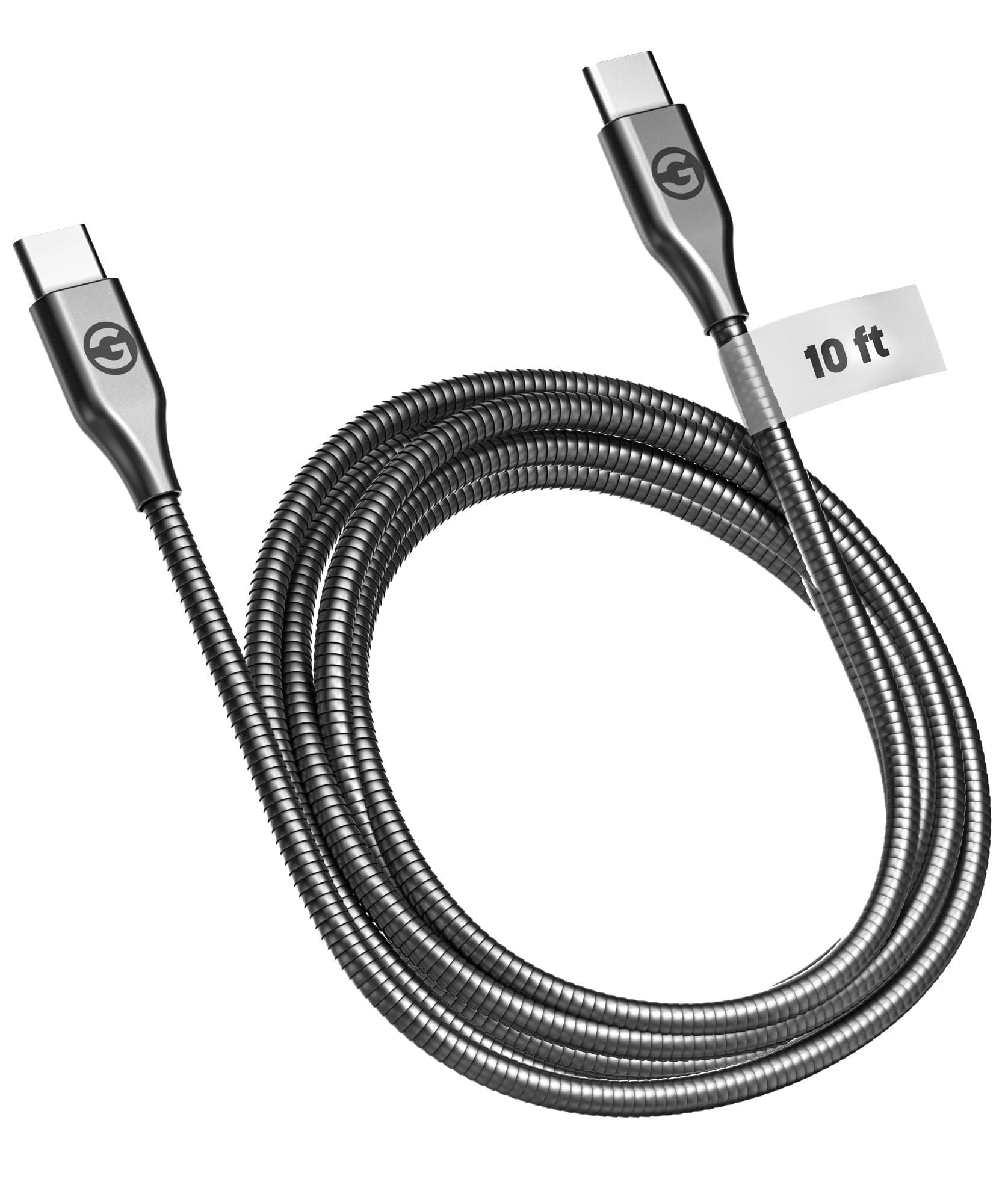 10Ft Ultra Durable Metal USB-C Charger Cable, Fast Charging (60W) Long 10 Foot Alloy-Braided Type C Cord, Designed for Samsung a