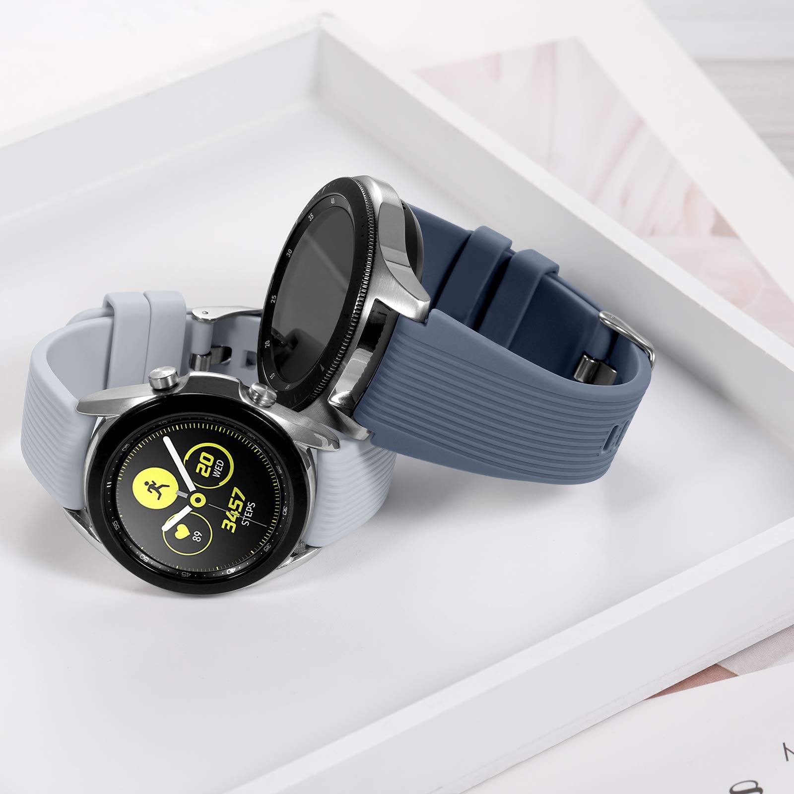 Lerobo [2 Pack Compatible With Samsung Galaxy Watch 3 Band 45Mm/Galaxy Watch Band 46Mm/Gear S3 Frontier, 22Mm Smart Watch Band S