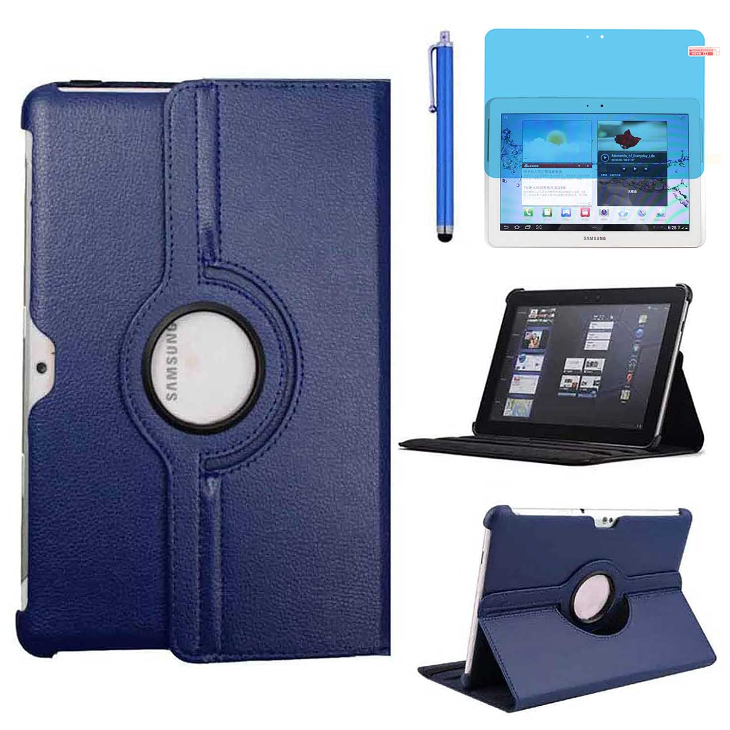 Case for Samsung Galaxy Tab 2 10.1 inch 2012 (GT-P5100 GT-P5110 GT-P5113), 360 Degree Rotating Stand Case Full Protective Cover,