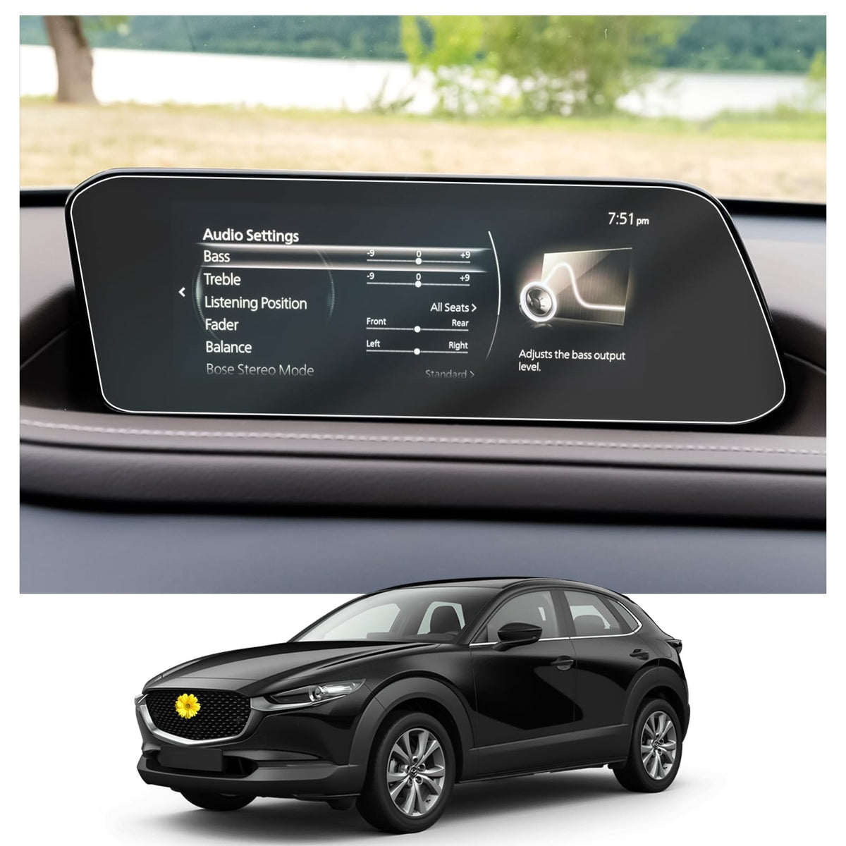 Cdefg 2 Pack For 2024 Mazda Cx-30/2024 Mazda3 10.25” Screen Protector For 2024 Mazda Cx-30/ Mazda 3 Screen Protector Foils Center Touch Screen Display Protective Film 2024 Cx30 Mazda3 Accessories
