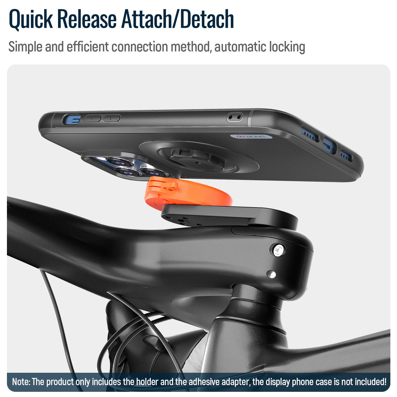 Bike Phone Mount For Mountain Bicycle, Universal Aluminum Road Bike Stem Cap Cell Phone Holder, Connect Quickly Riding Clip Stan