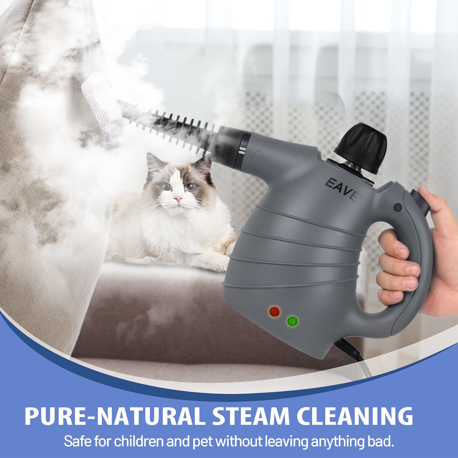 Handheld Steam Cleaner, Portable Steamer For Cleaning, With Steam Lock Button For Hands Free Steaming, 12 In 1 Set Pressurized H