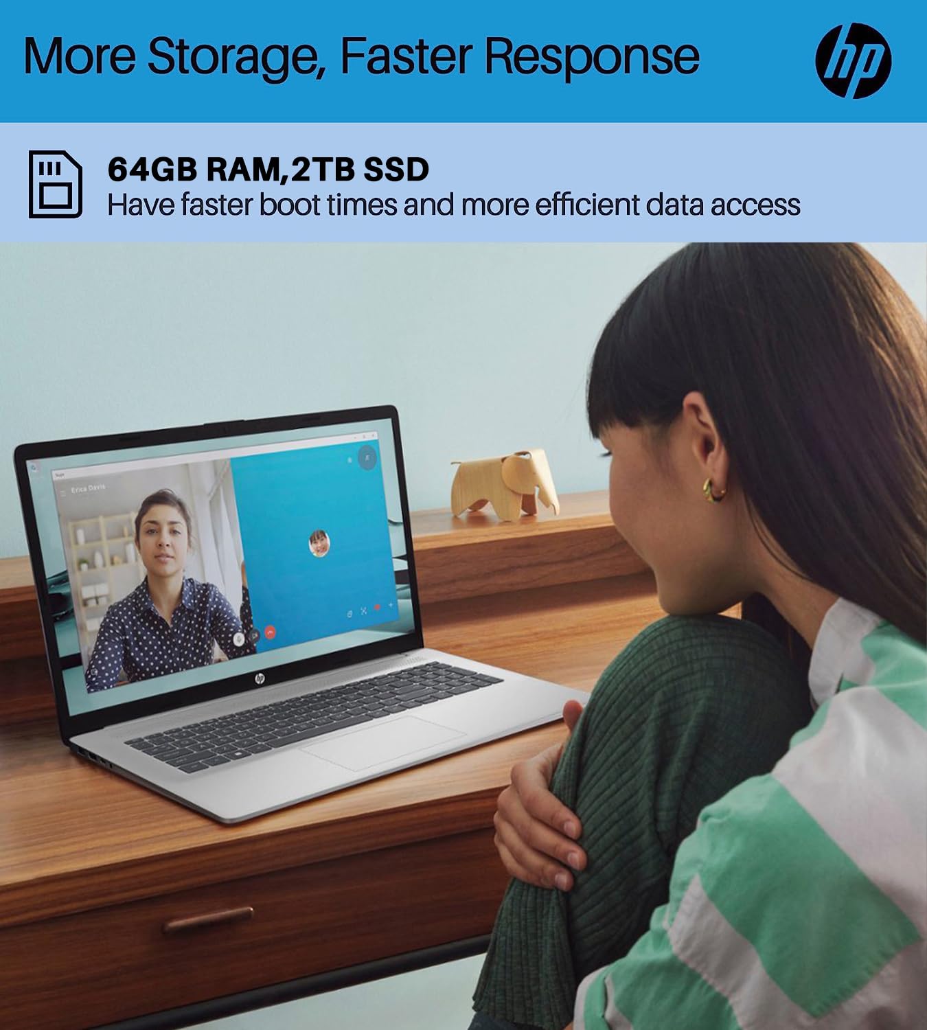 Hp 17.3 Flagship Fhd Business Laptop, 12Th Gen Intel I3 1215U Processor, 64Gb Ram, 2Tb Ssd, Uhd Graphics, Webcam, Anti-Glare, Hd