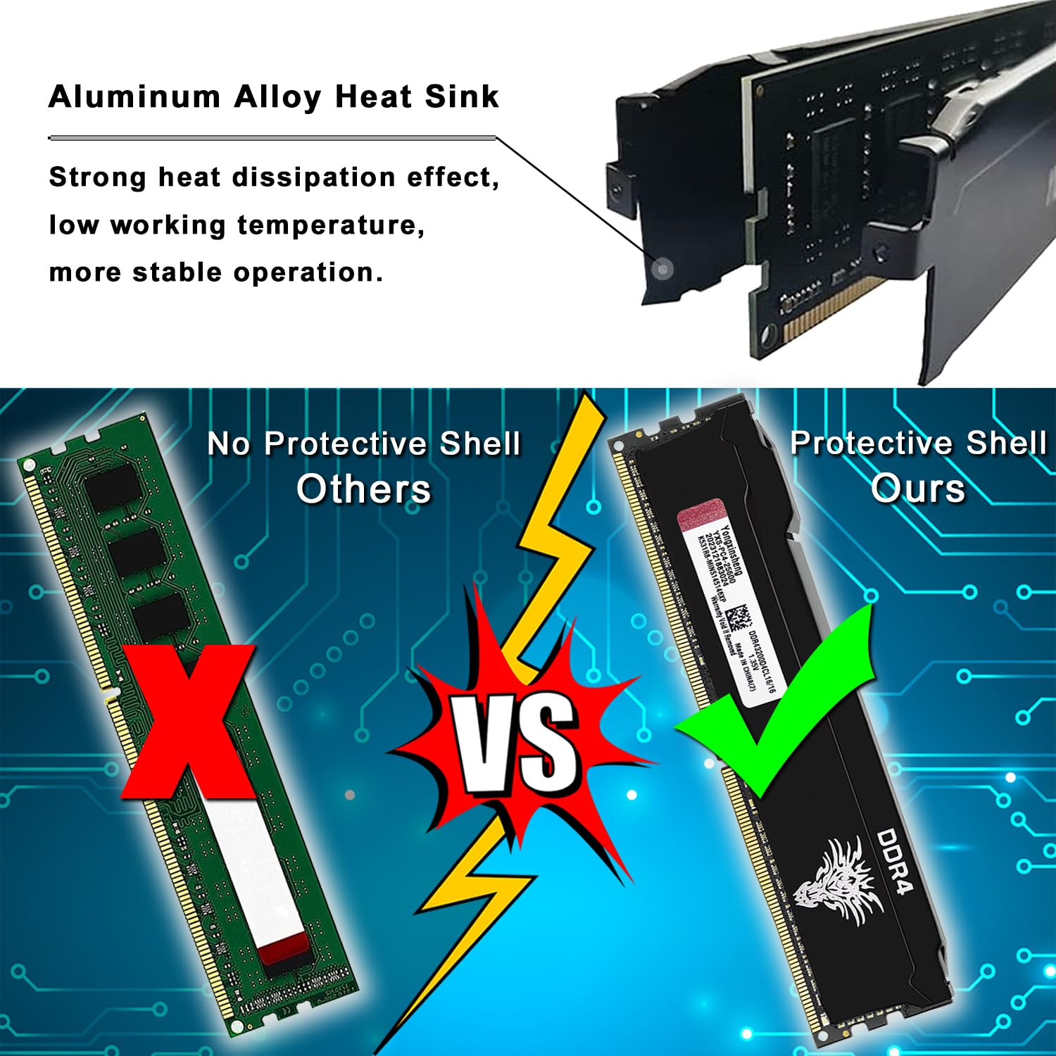 Yongxinsheng Ddr4 3200Mhz 32Gb Kit (16Gbx2) Desktop Ram Pc4 25600 Udimm Non Ecc Unbuffered 1.35V 288 Pin Cl16 Pc Computer Memory