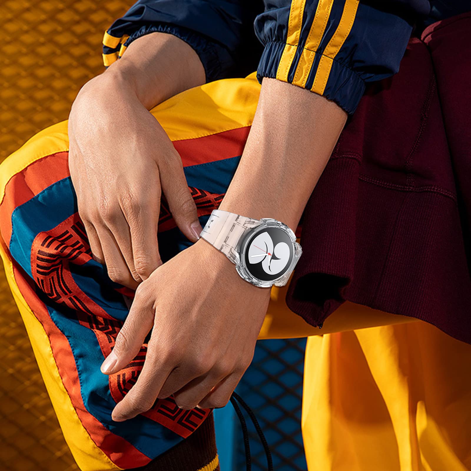 Notocity For Galaxy Watch 4 Galaxy Watch 5 Watch 6 40Mm Band, Clear Band With Protective Case Replacement Strap For Galaxy Watch